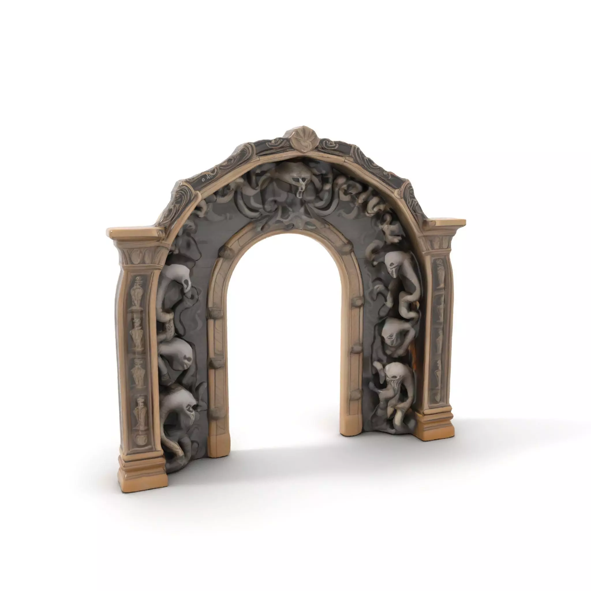 Gothic Skull Archway model pack Low-poly 3D model_0