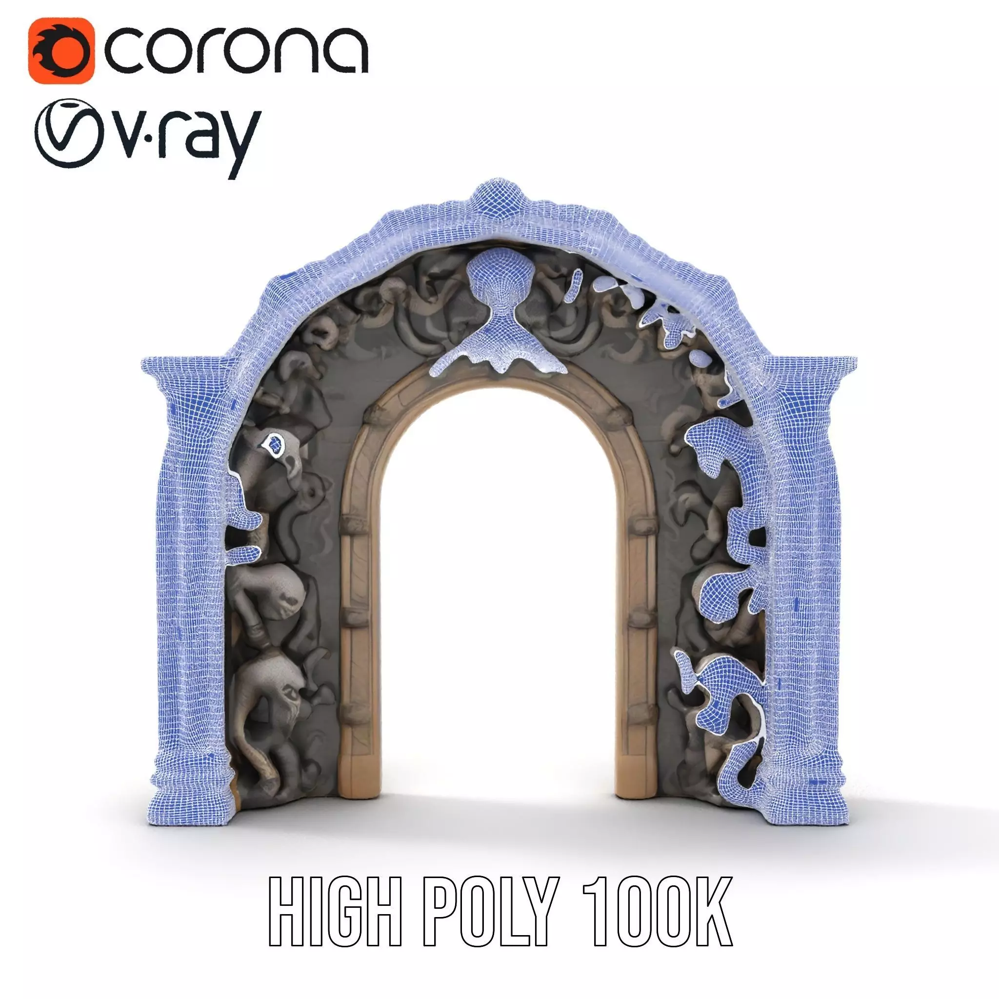 Gothic Skull Archway model pack Low-poly 3D model_29