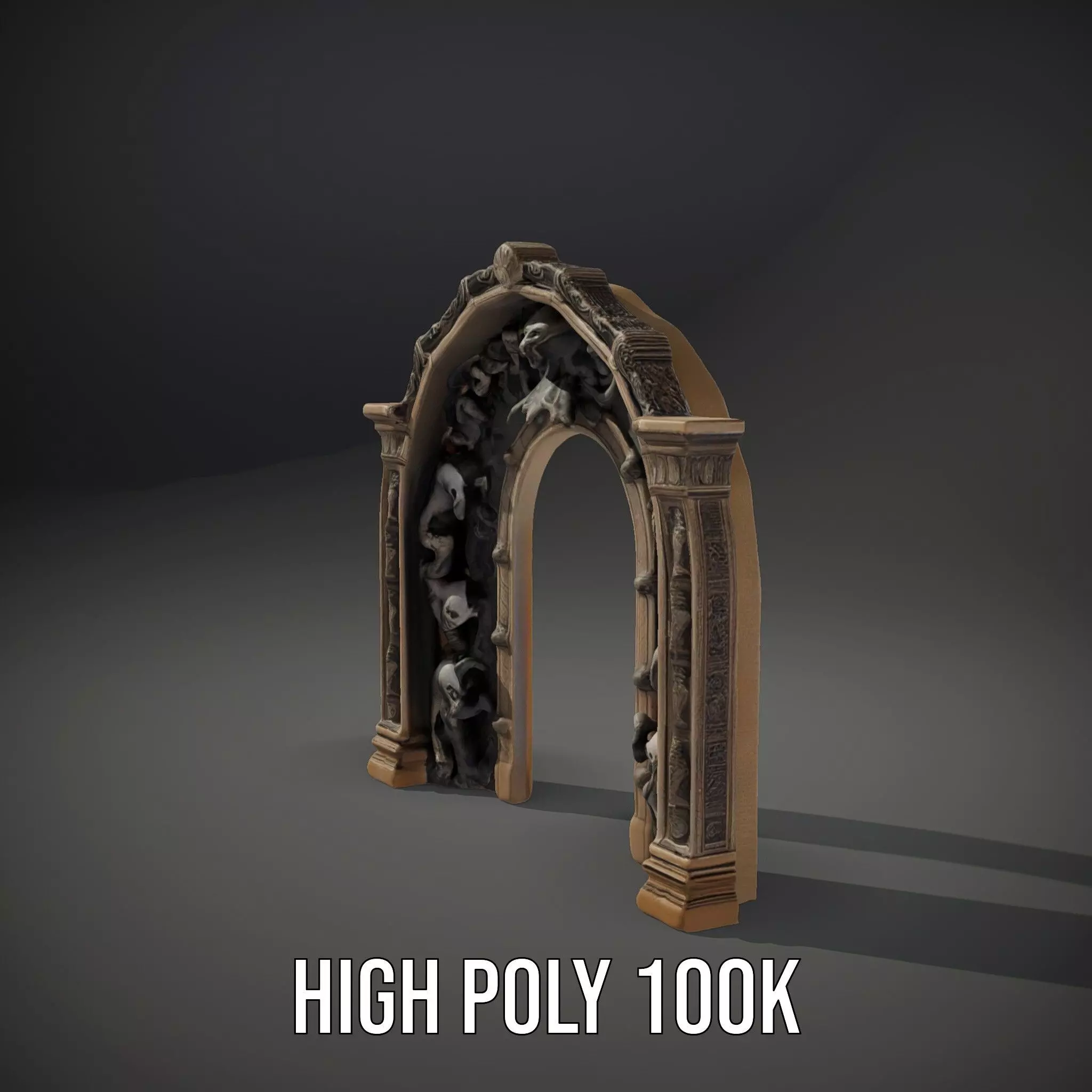 Gothic Skull Archway model pack Low-poly 3D model_8