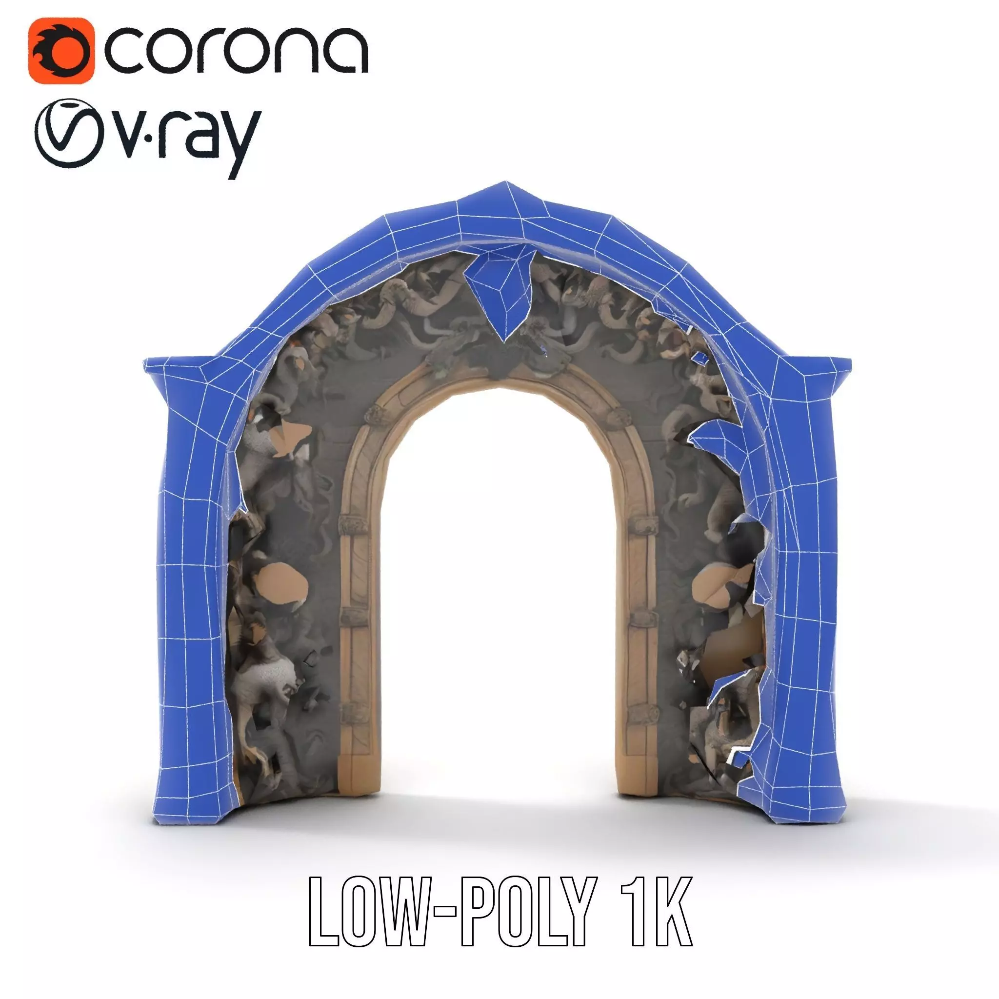 Gothic Skull Archway model pack Low-poly 3D model_31