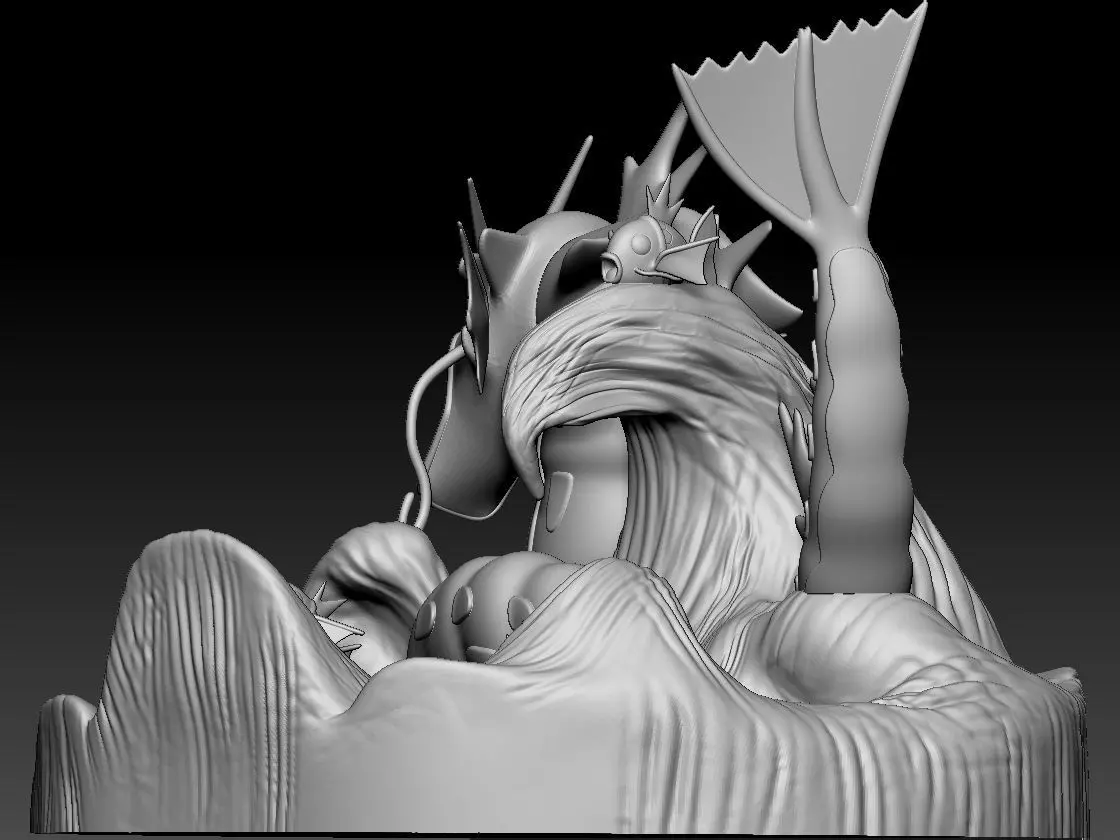 Gyarados Magikarp Diorama Pokemon Fanart 3D print model_5