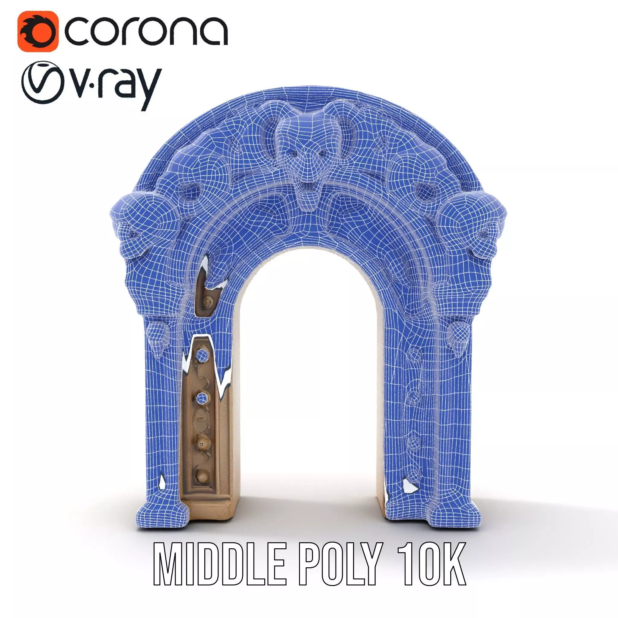 Gothic Stone Archway model pack Low-poly 3D model_29
