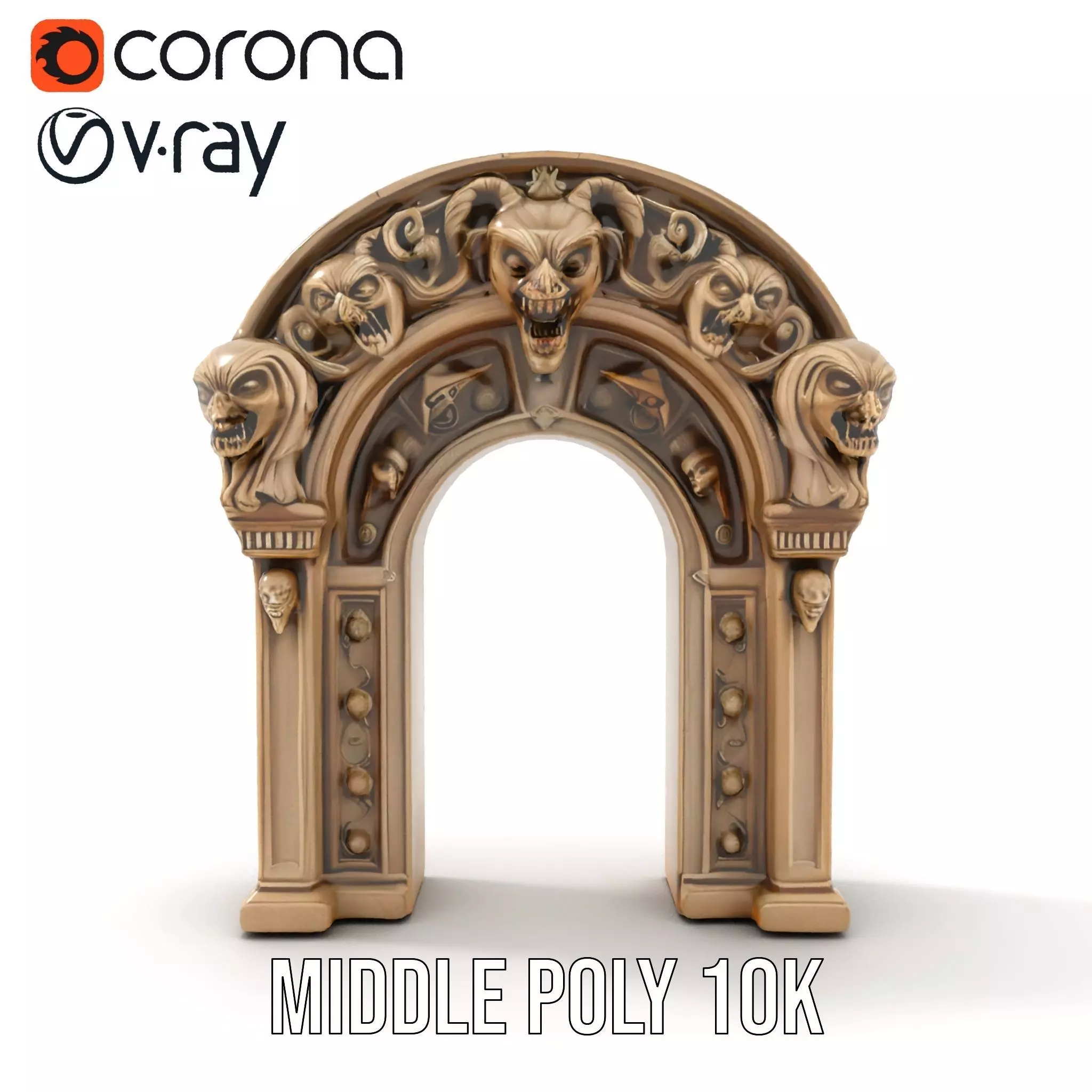 Gothic Stone Archway model pack Low-poly 3D model_11