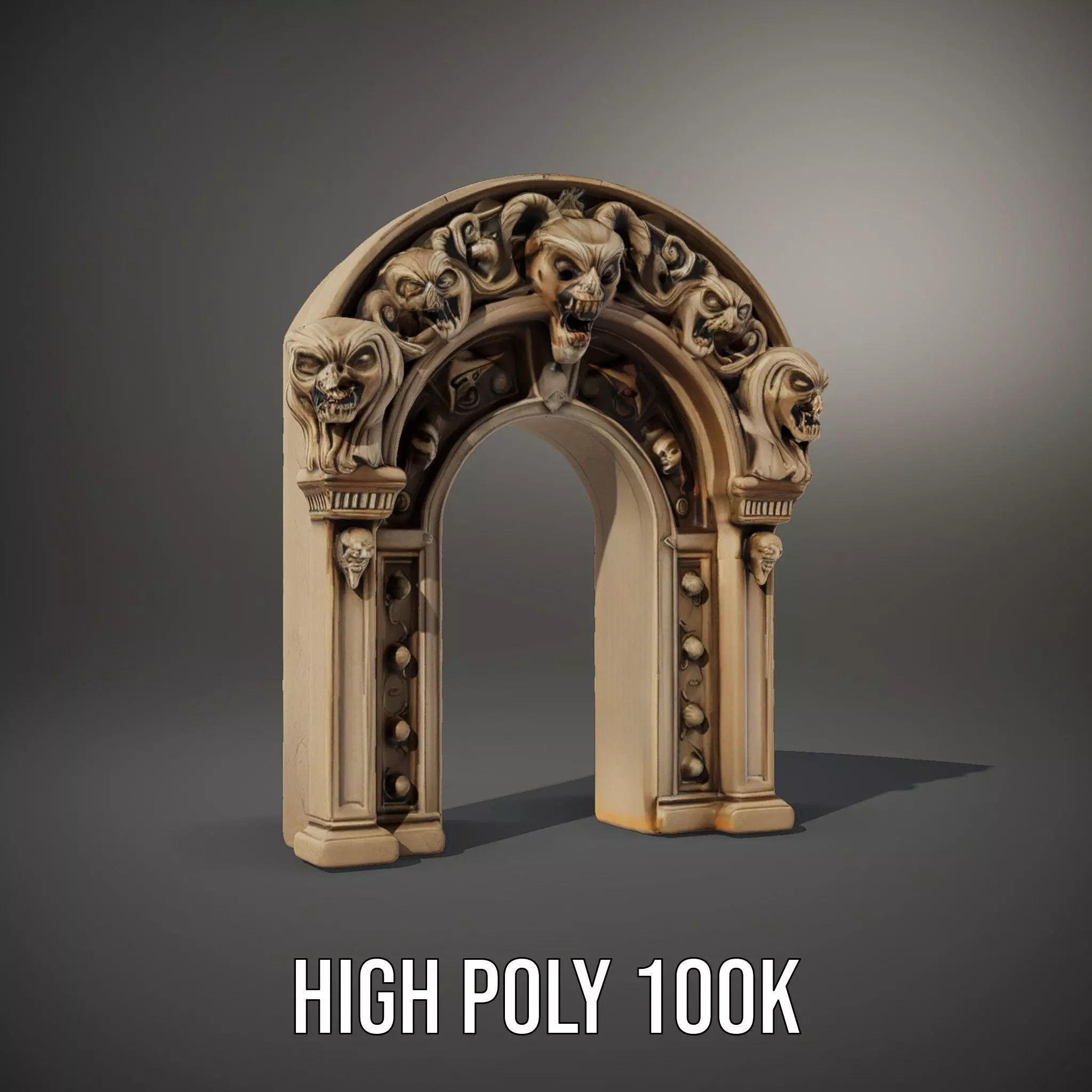 Gothic Stone Archway model pack Low-poly 3D model_10