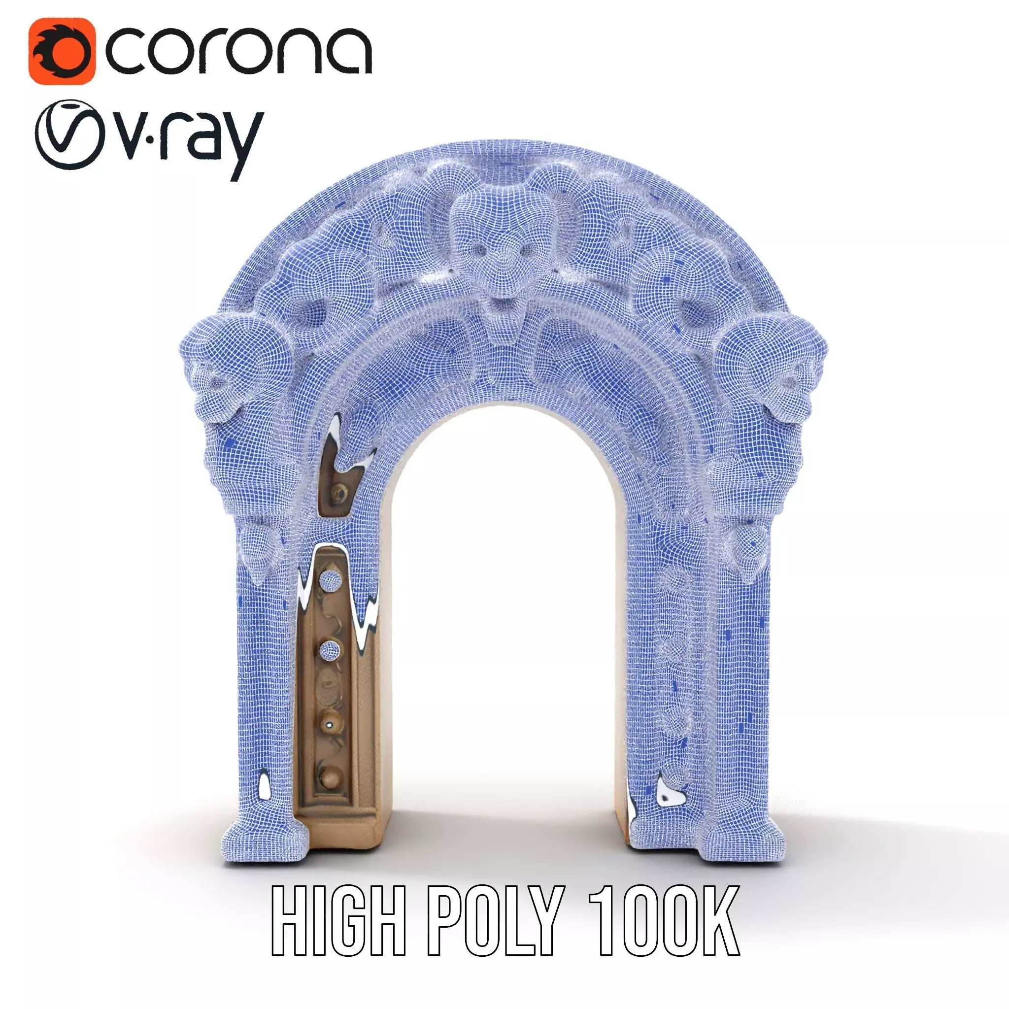Gothic Stone Archway model pack Low-poly 3D model_23