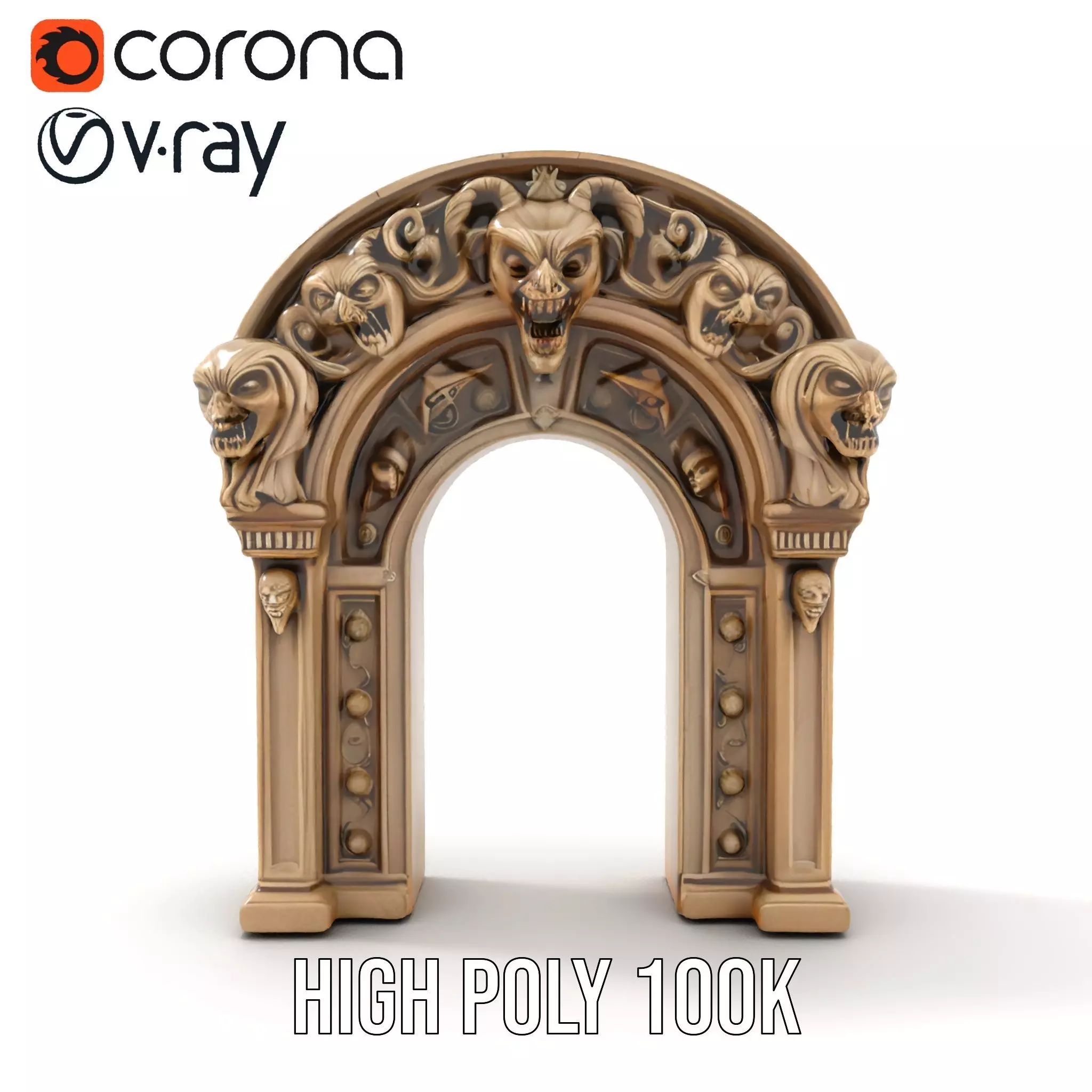 Gothic Stone Archway model pack Low-poly 3D model_26