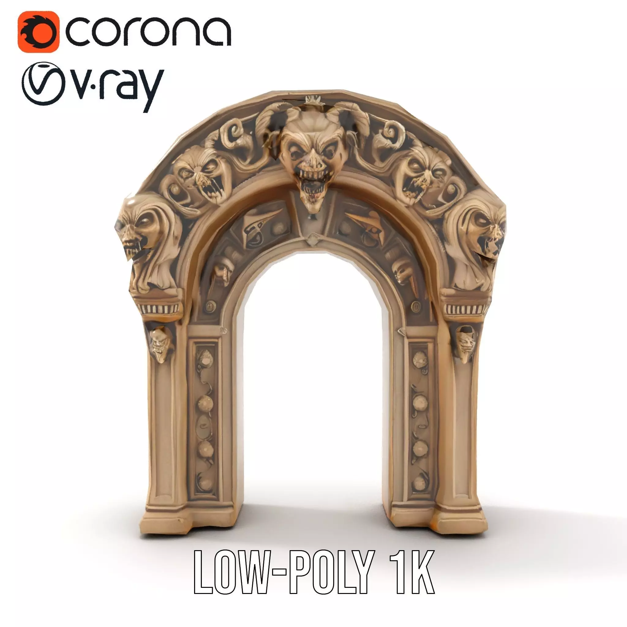 Gothic Stone Archway model pack Low-poly 3D model_22