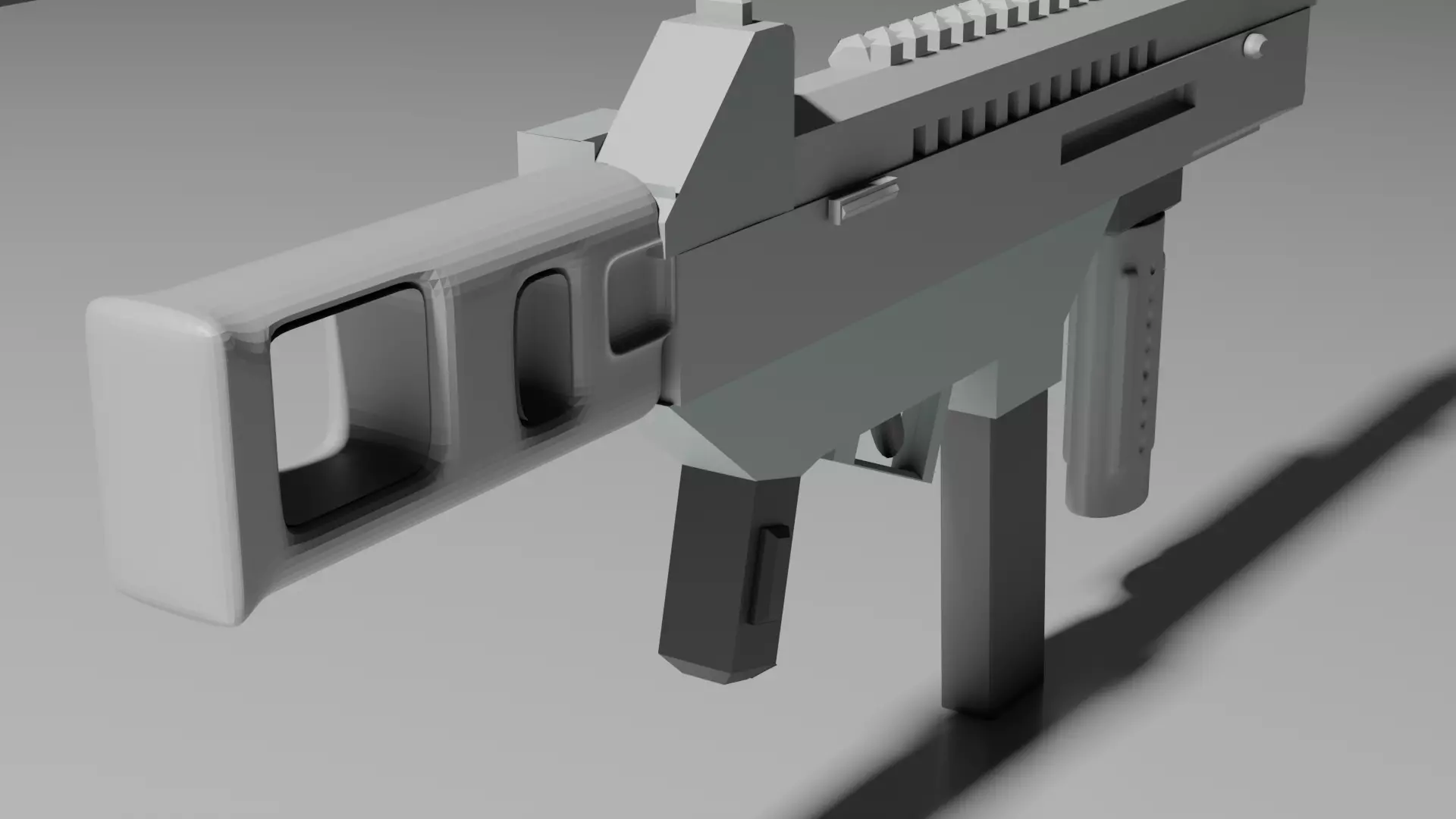 machine gun Low-poly 3D model_2