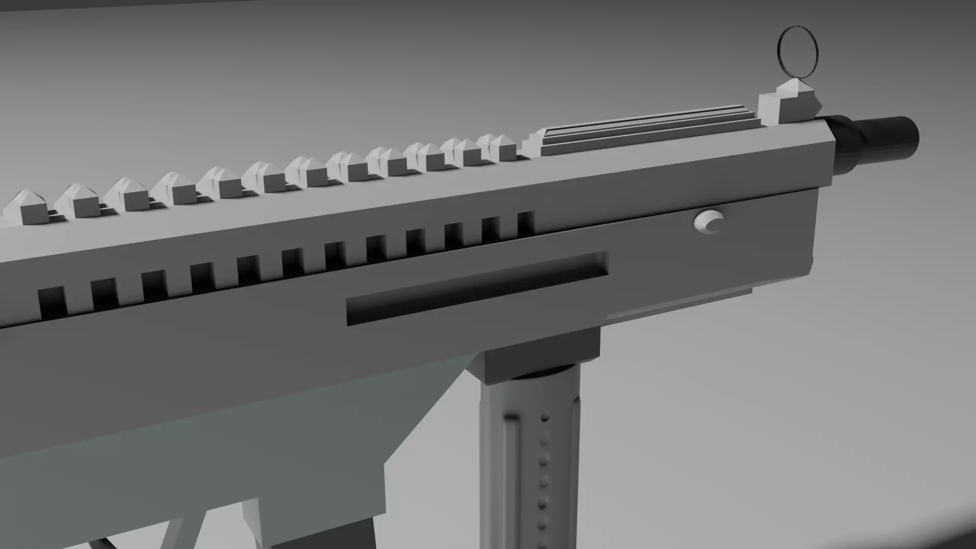 machine gun Low-poly 3D model_3