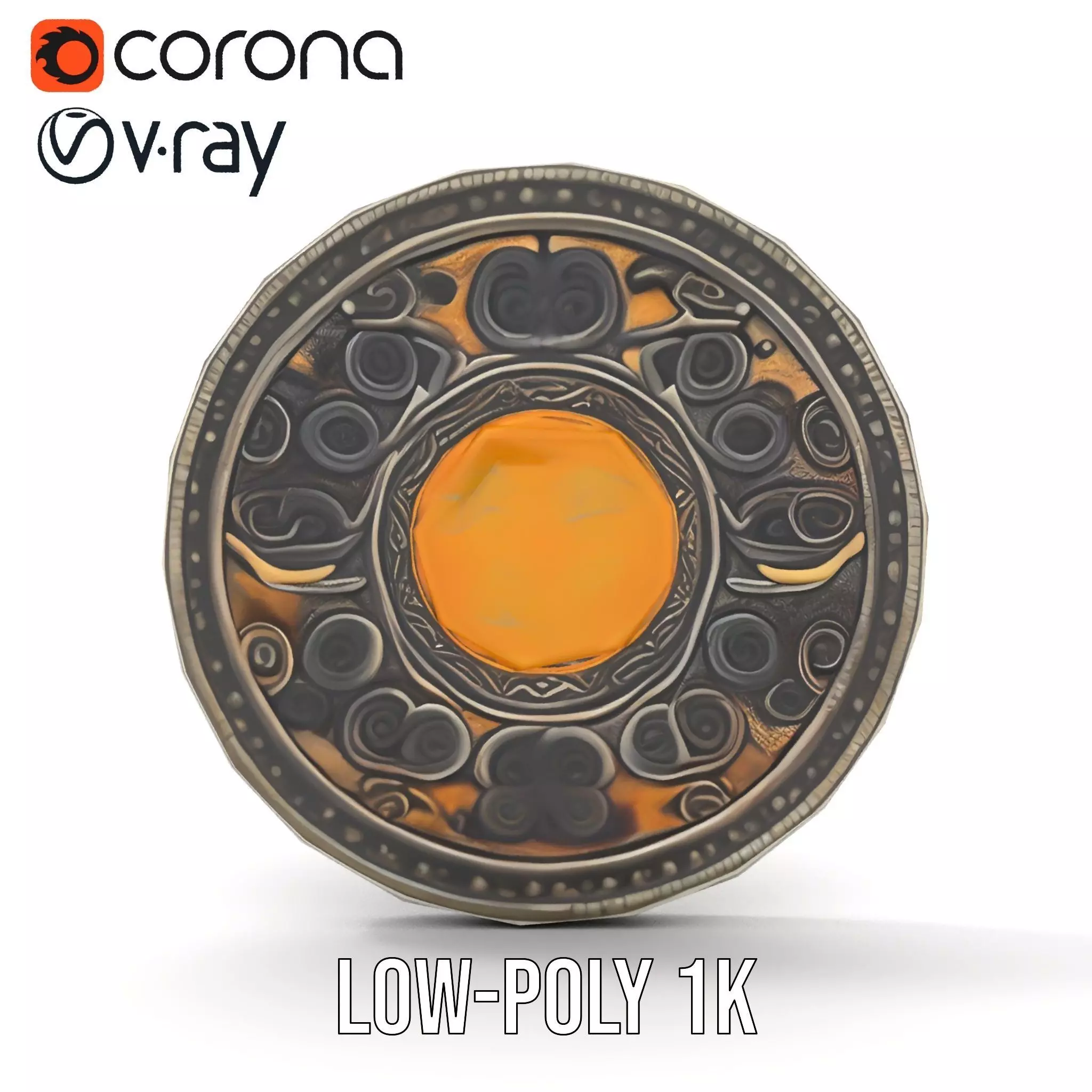 Ancient Amulet model pack Low-poly 3D model_16