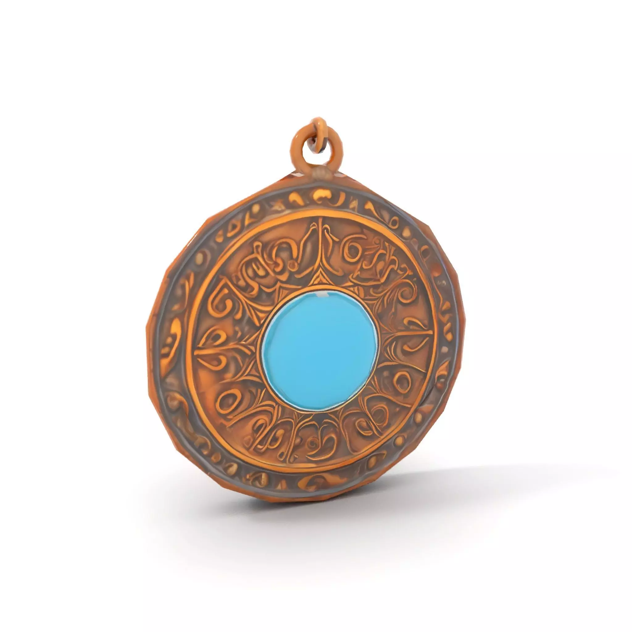 Vintage Turquoise Pendant model pack Low-poly 3D model_14