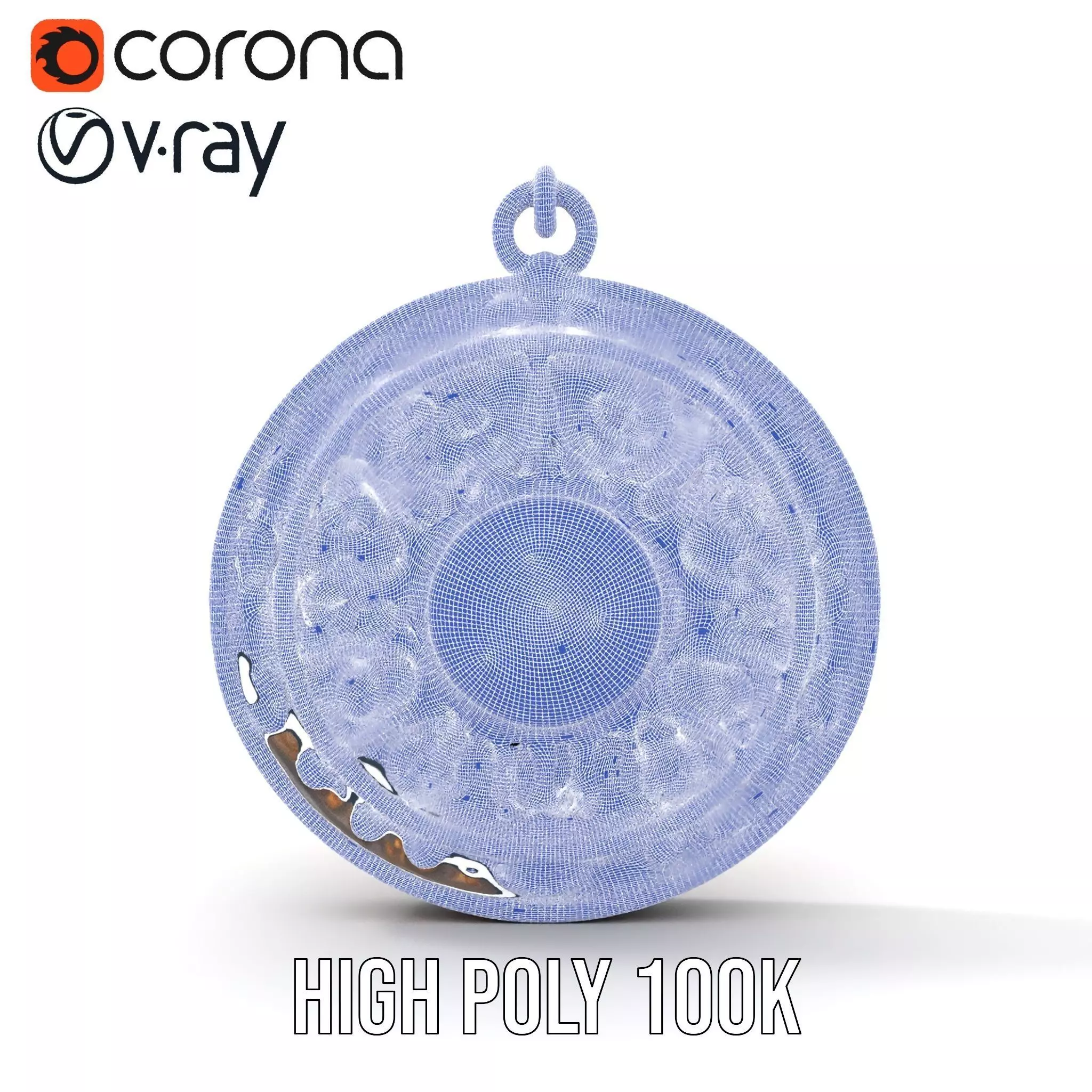 Vintage Turquoise Pendant model pack Low-poly 3D model_23