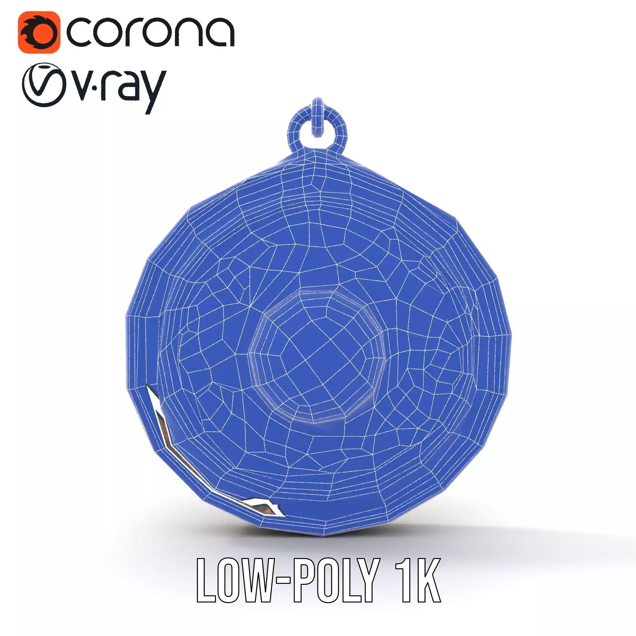 Vintage Turquoise Pendant model pack Low-poly 3D model_22