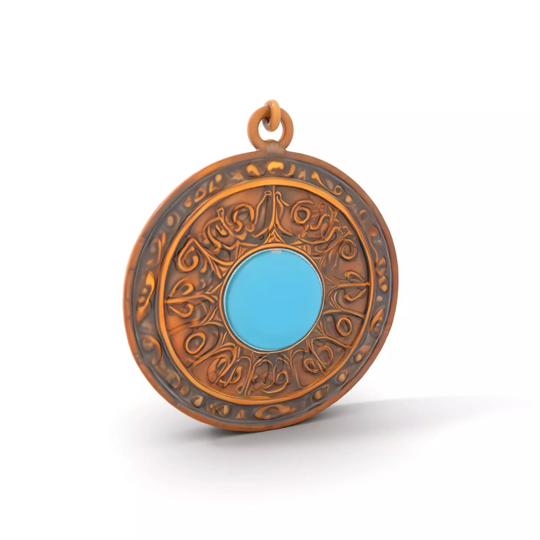 Vintage Turquoise Pendant model pack Low-poly 3D model_0
