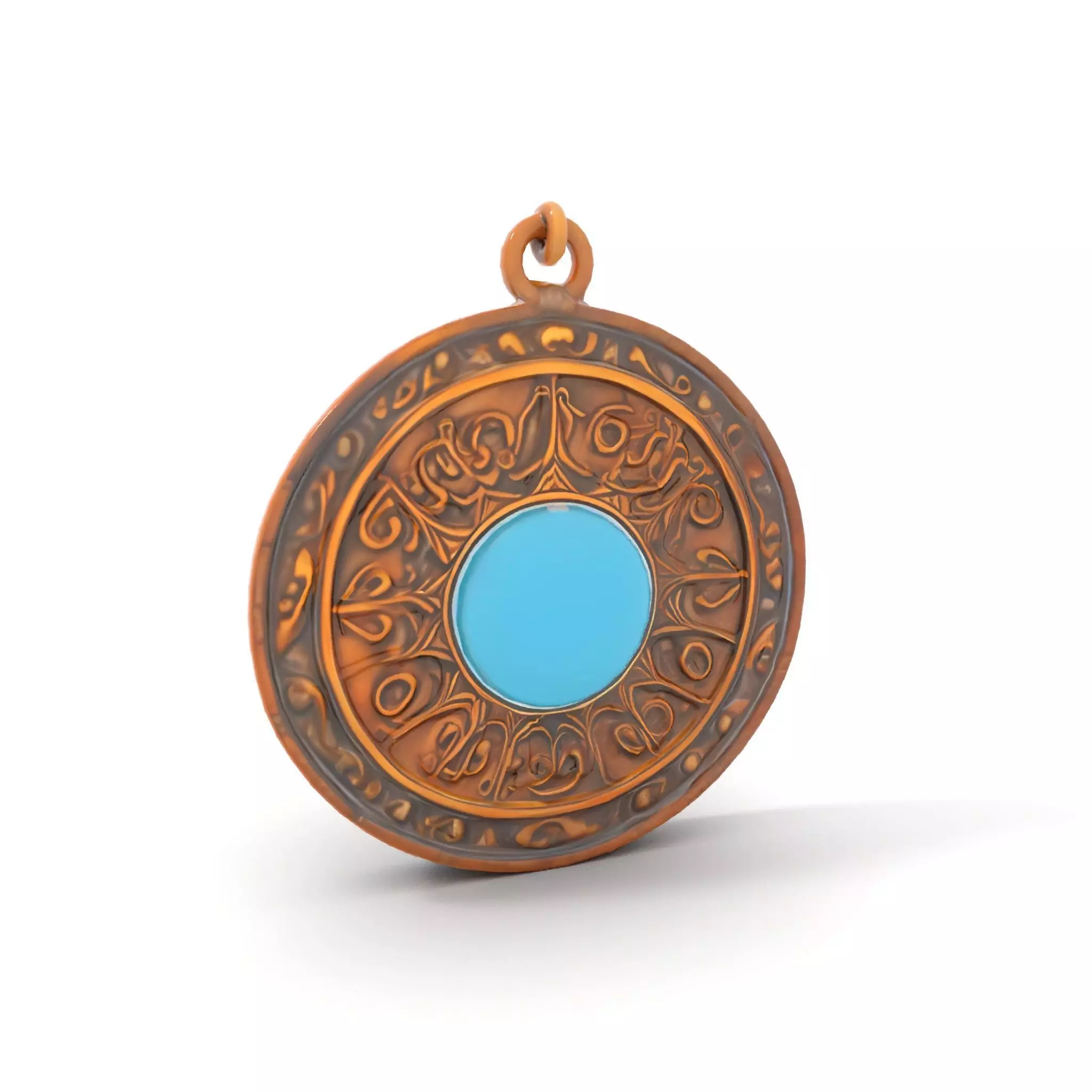 Vintage Turquoise Pendant model pack Low-poly 3D model_5