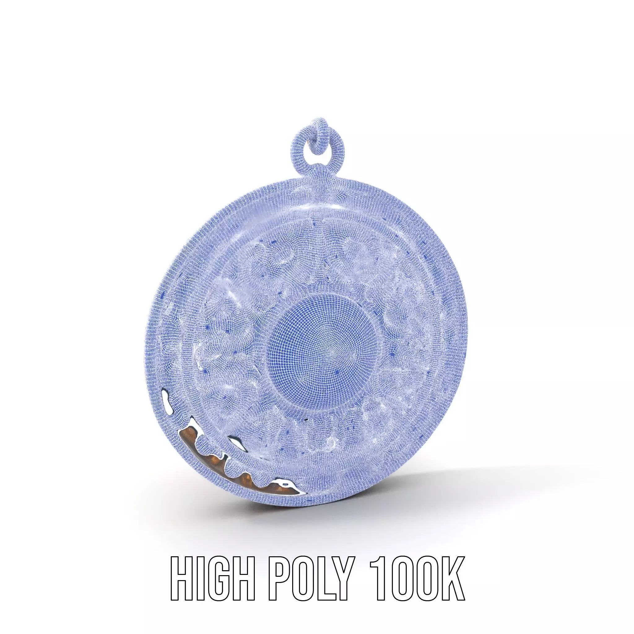 Vintage Turquoise Pendant model pack Low-poly 3D model_4