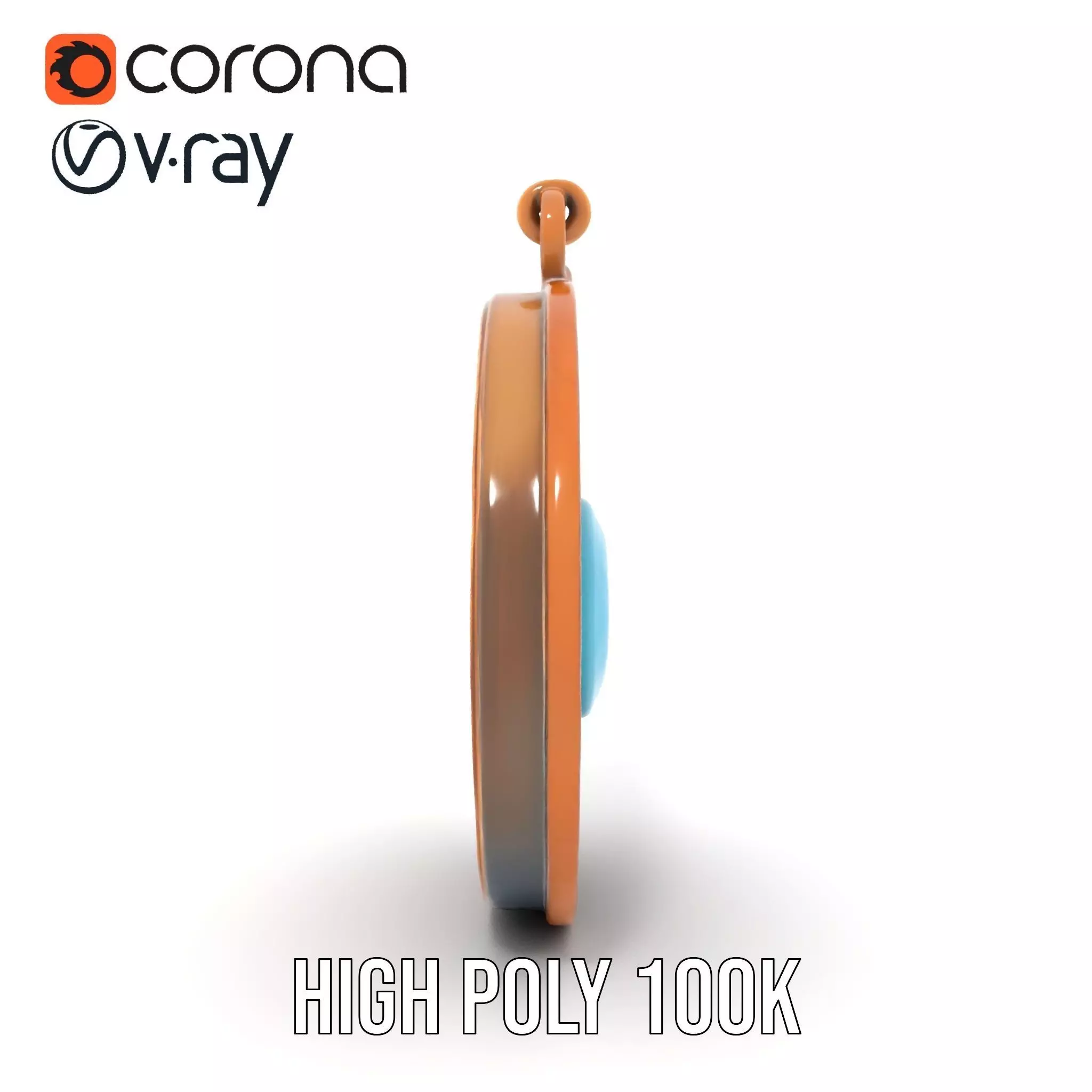 Vintage Turquoise Pendant model pack Low-poly 3D model_33