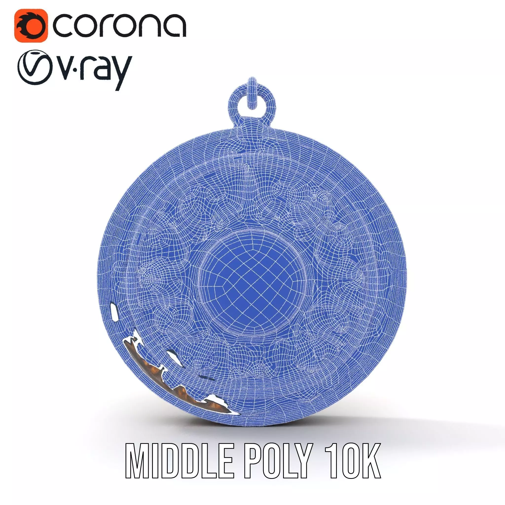 Vintage Turquoise Pendant model pack Low-poly 3D model_16