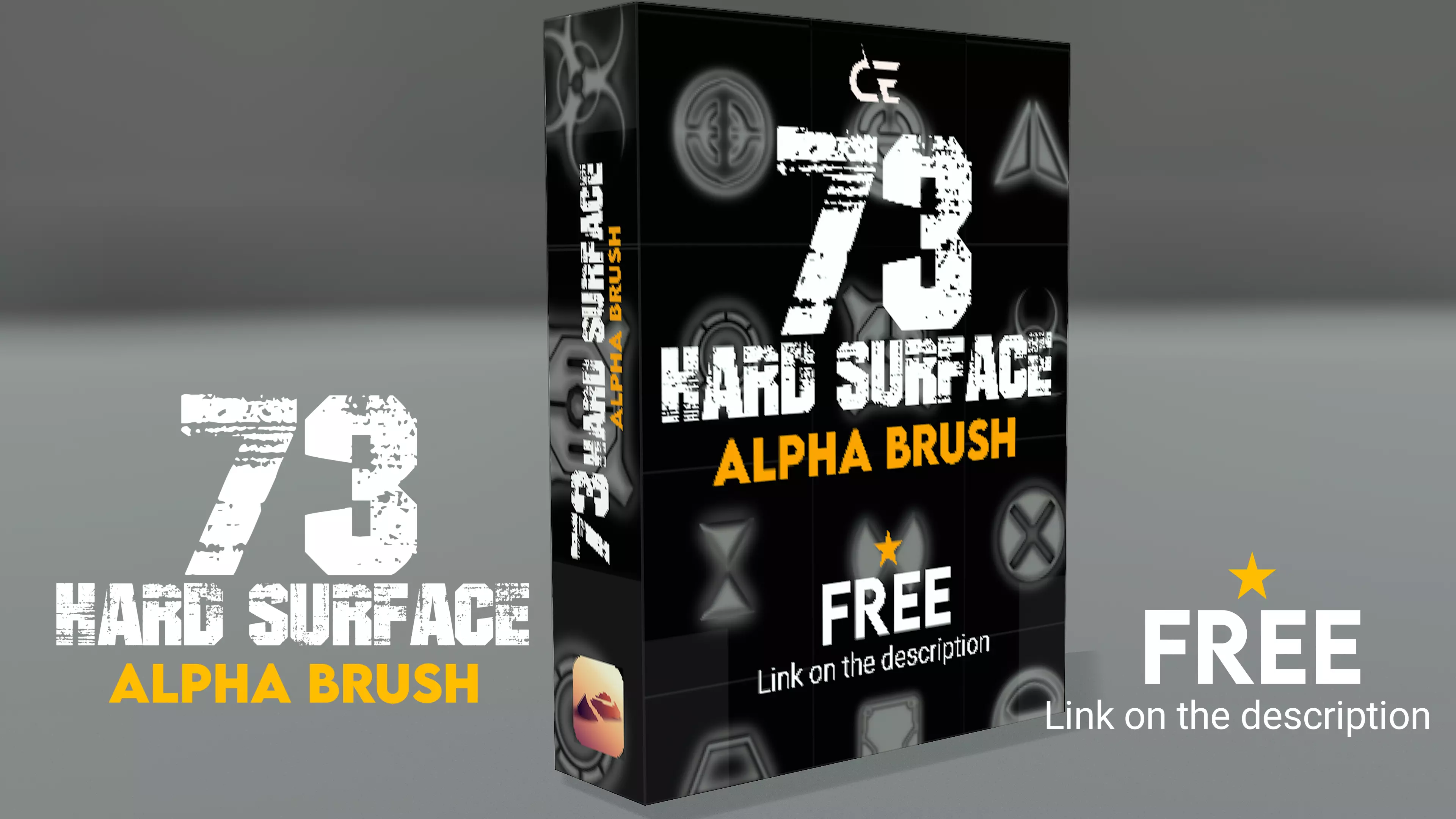 73 Hard Surface Alpha brush Free 3D model