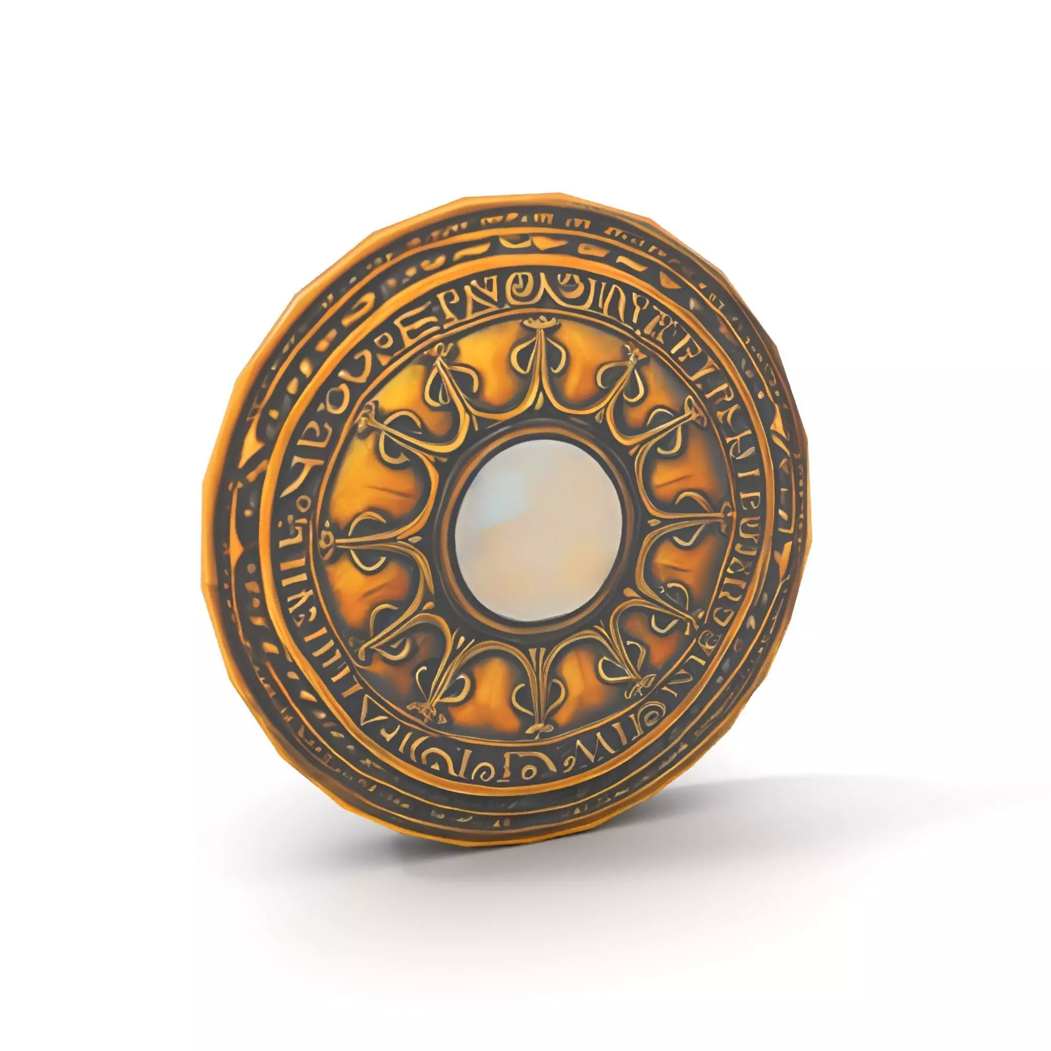 Intricate Brass Medallion model pack Low-poly 3D model_7
