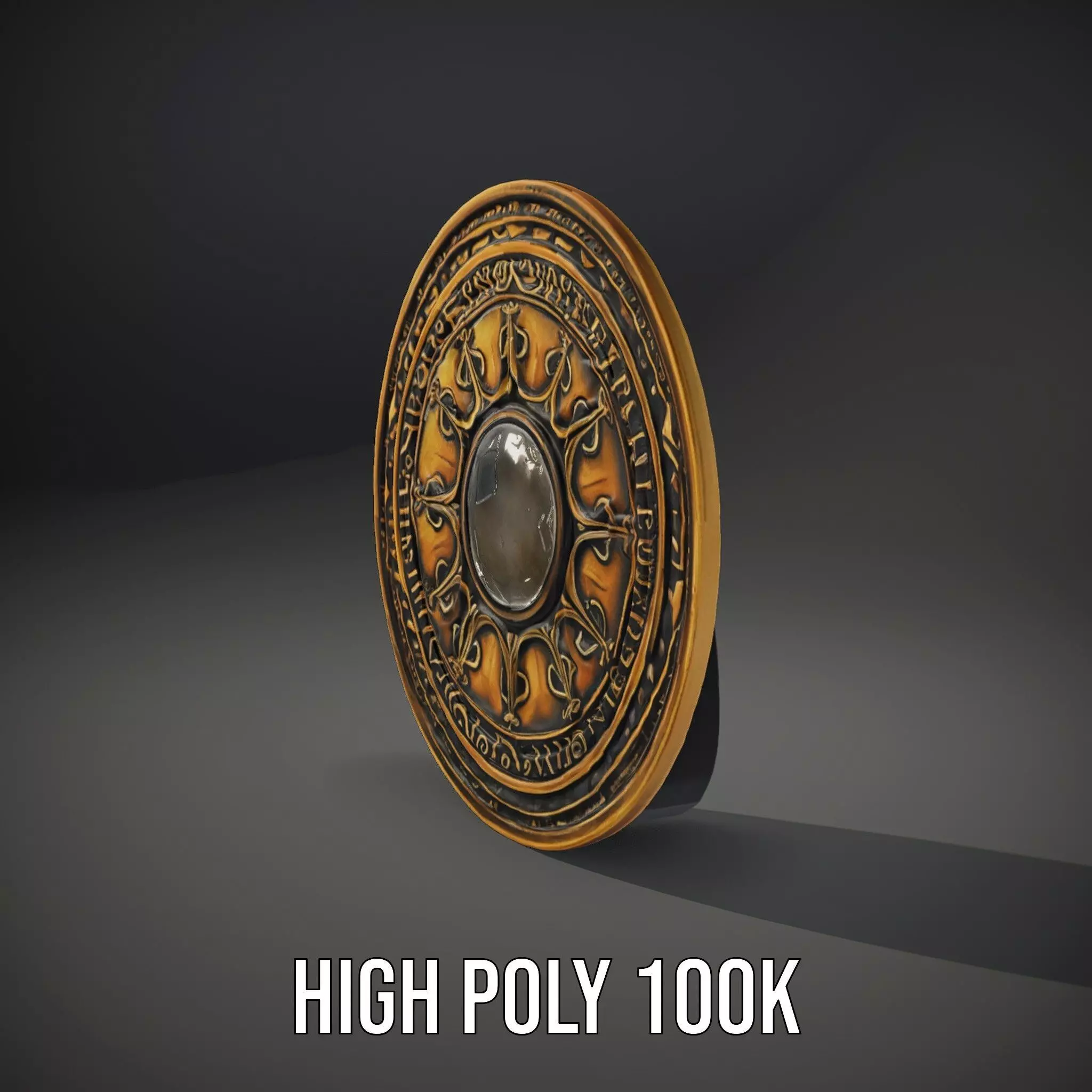 Intricate Brass Medallion model pack Low-poly 3D model_10