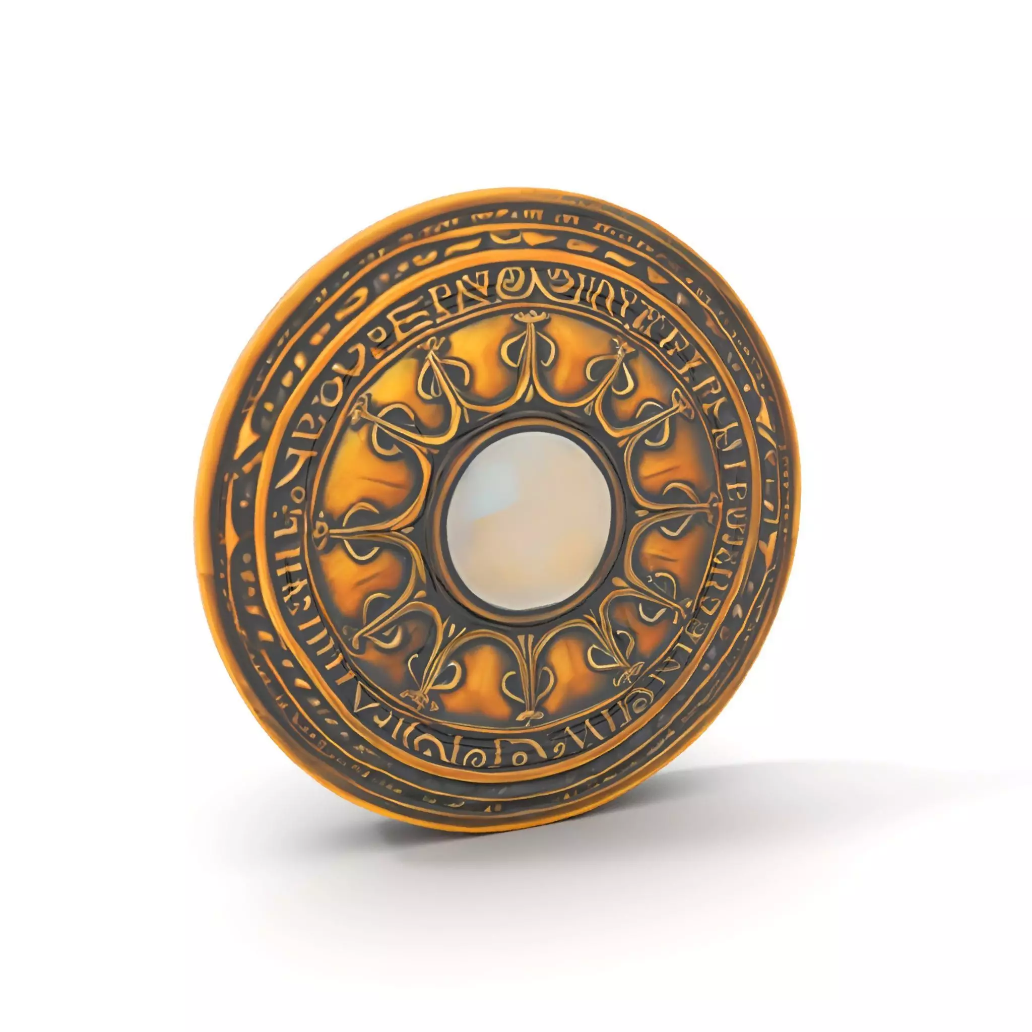Intricate Brass Medallion model pack Low-poly 3D model_0
