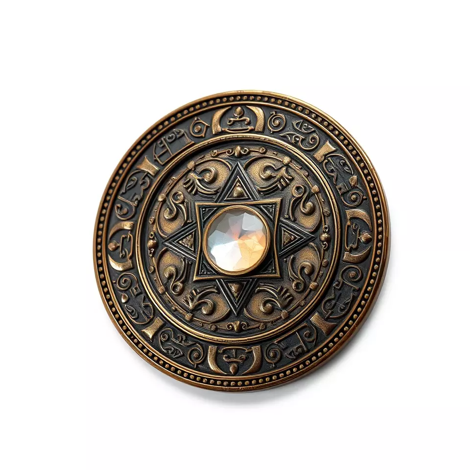 Ornate Brass Medallion model pack Low-poly 3D model_2