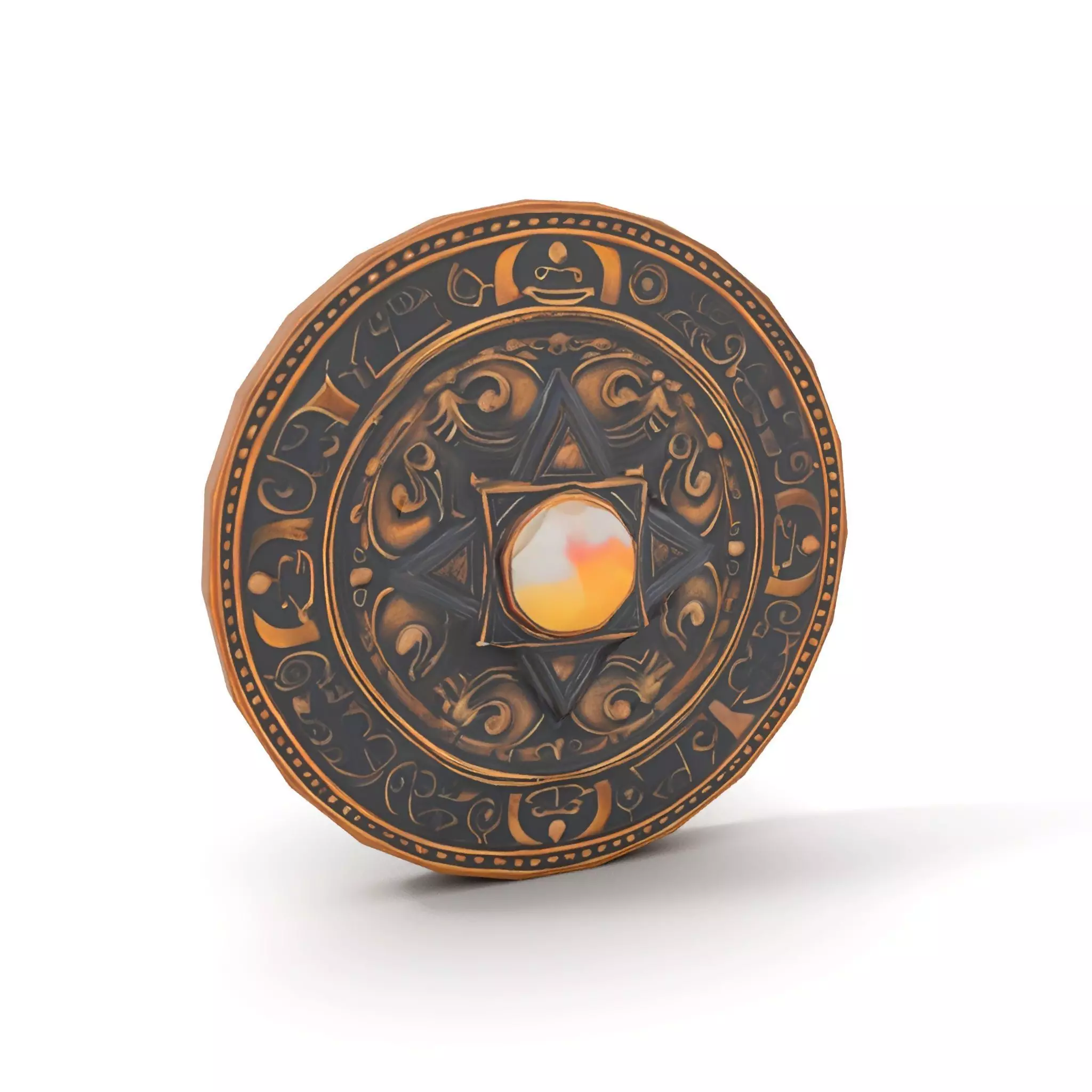 Ornate Brass Medallion model pack Low-poly 3D model_19