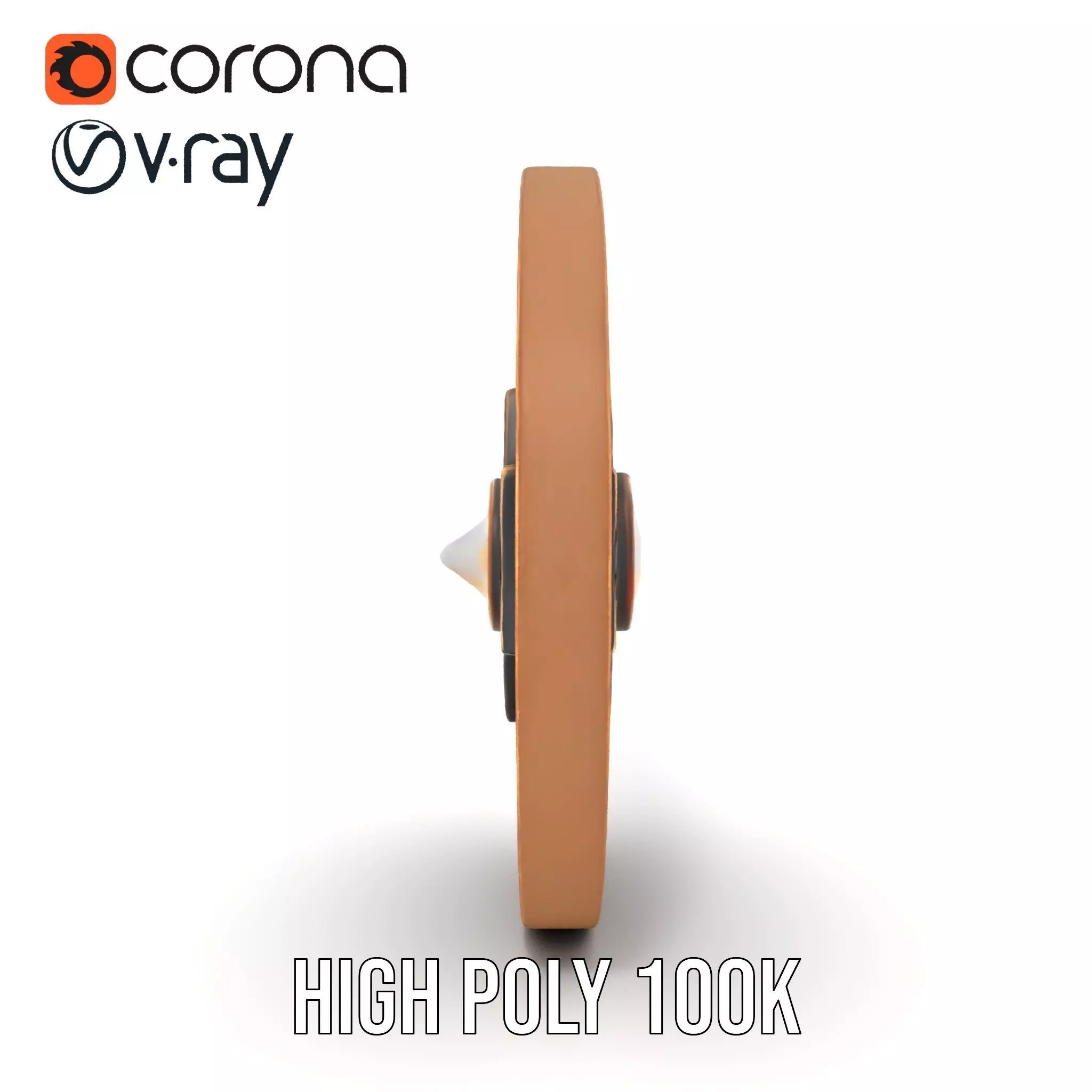 Ornate Brass Medallion model pack Low-poly 3D model_32