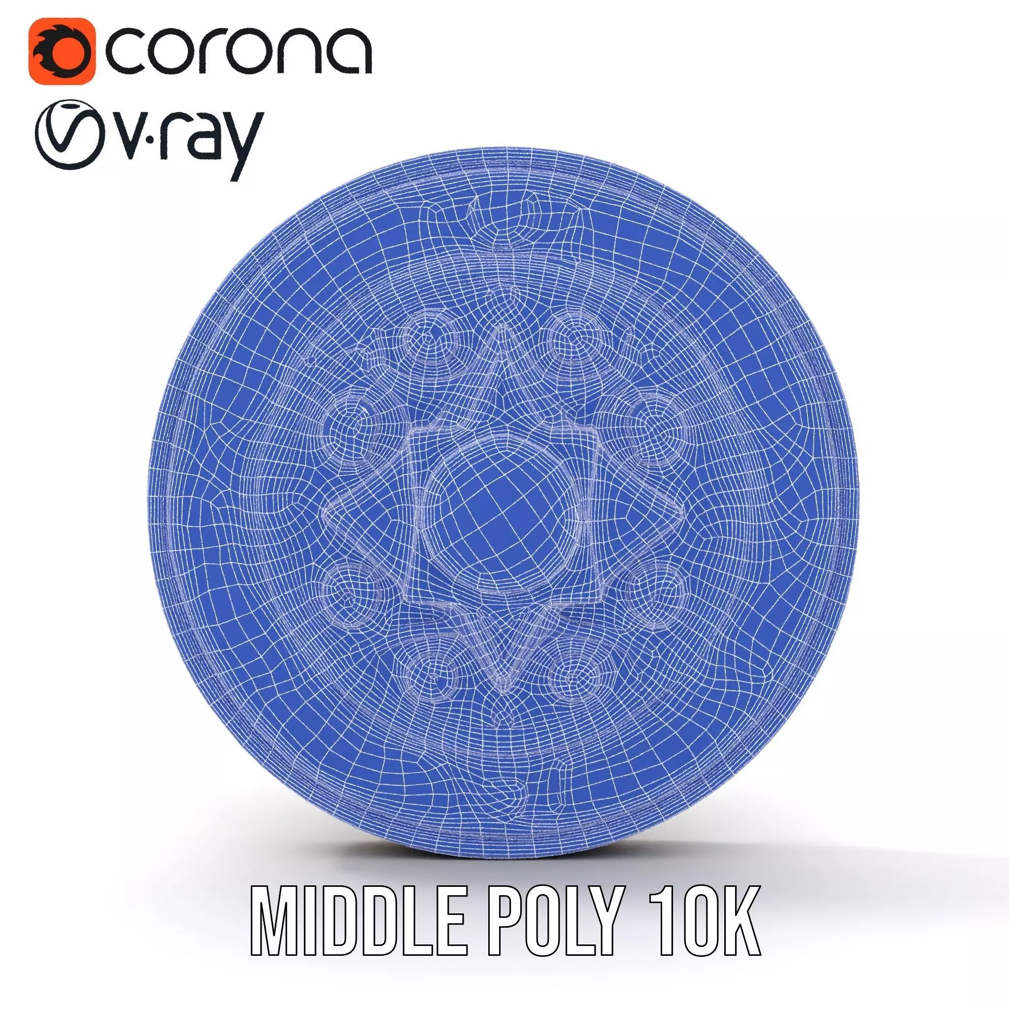 Ornate Brass Medallion model pack Low-poly 3D model_27