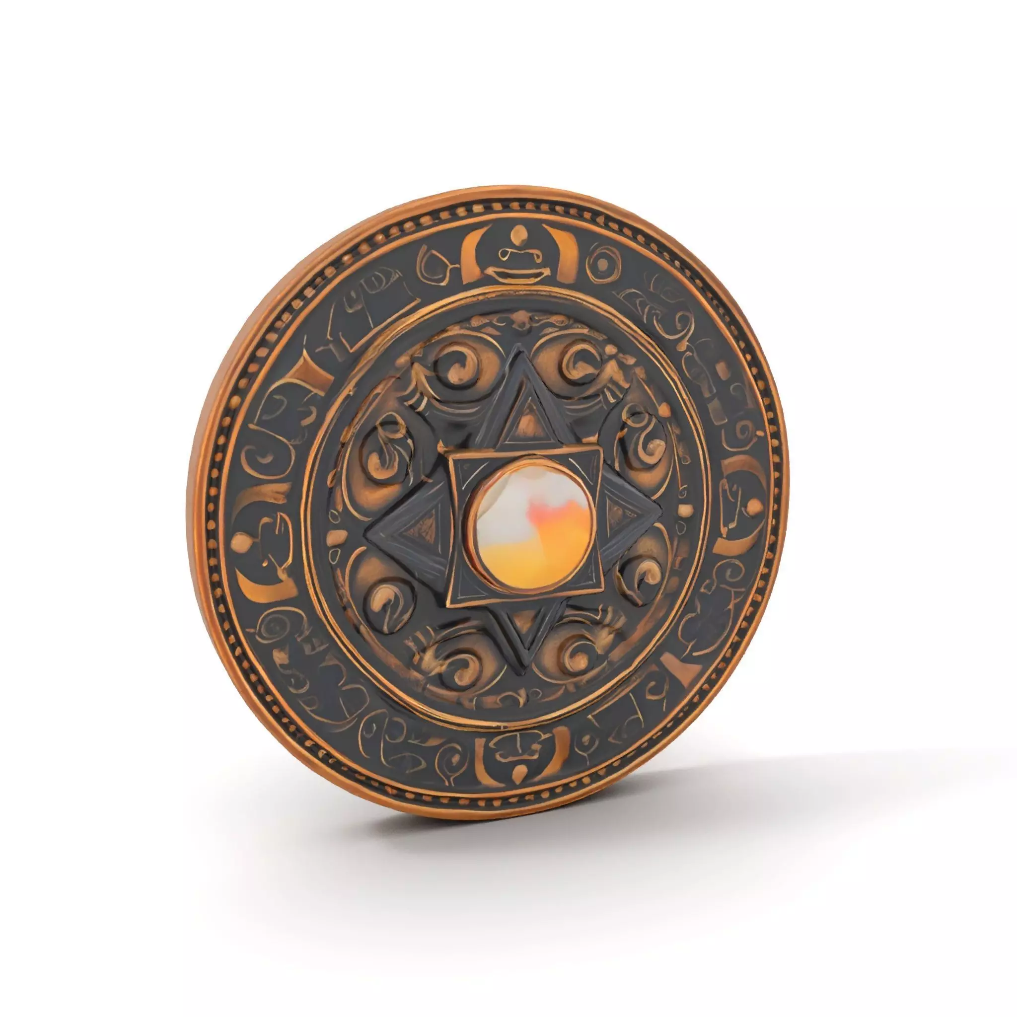 Ornate Brass Medallion model pack Low-poly 3D model_5