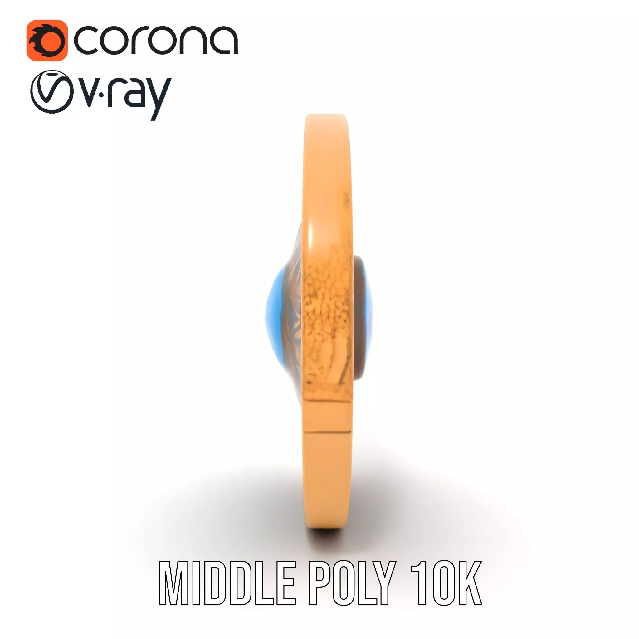 Ornate Brass Medallion model pack Low-poly 3D model_16