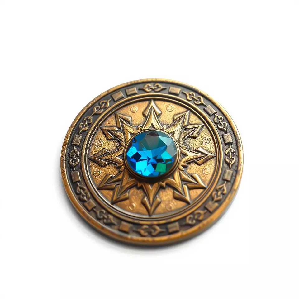 Ornate Brass Medallion model pack Low-poly 3D model_2