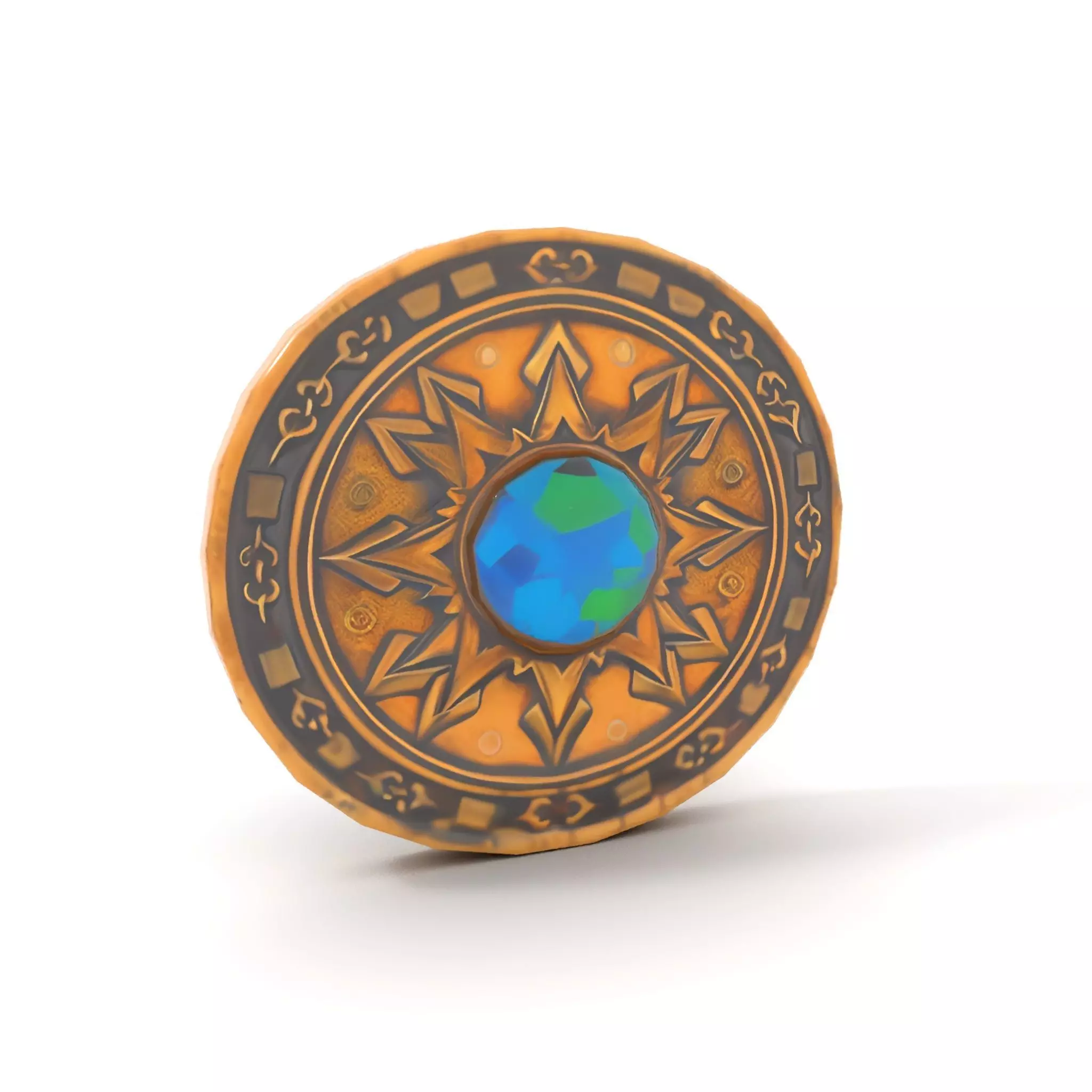 Ornate Brass Medallion model pack Low-poly 3D model_7