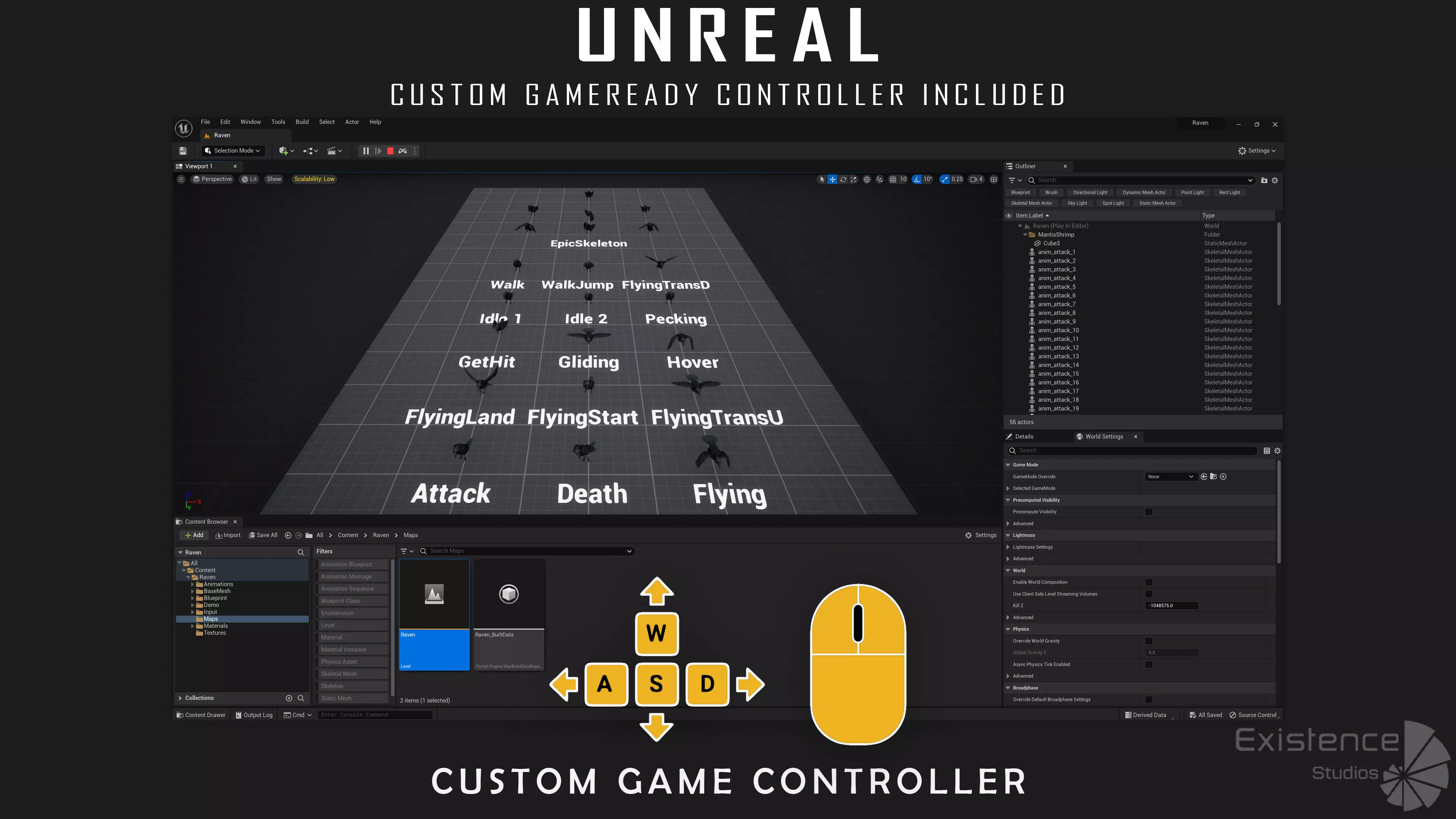 Raven - Flying System - Bird Behavior - 75 Low-poly 3D model_26