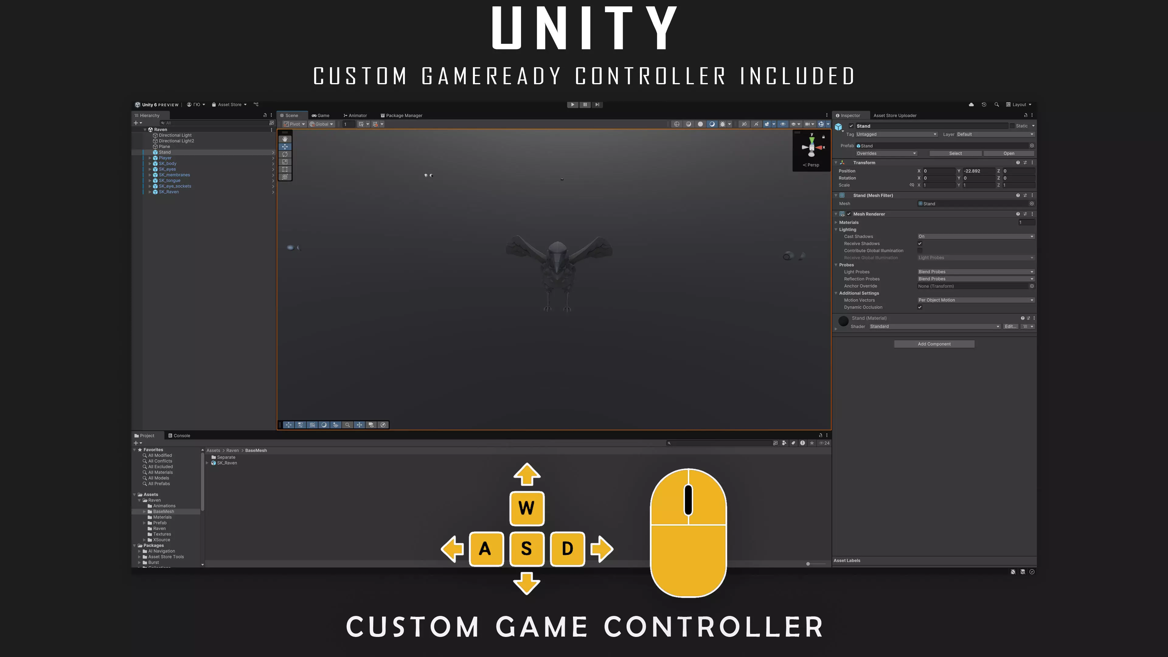 Raven - Flying System - Bird Behavior - 75 Low-poly 3D model_22