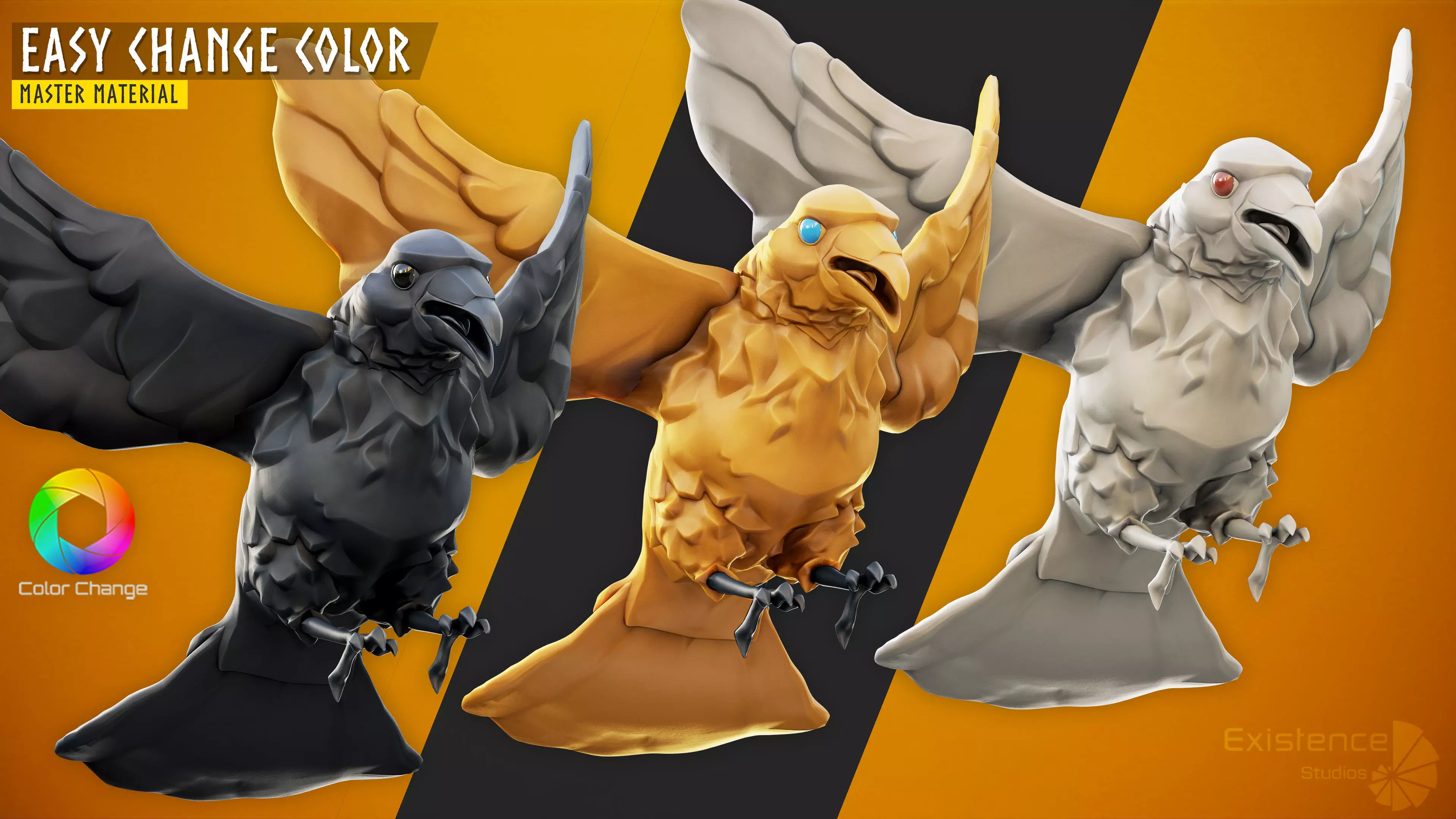 Raven - Flying System - Bird Behavior - 75 Low-poly 3D model_7