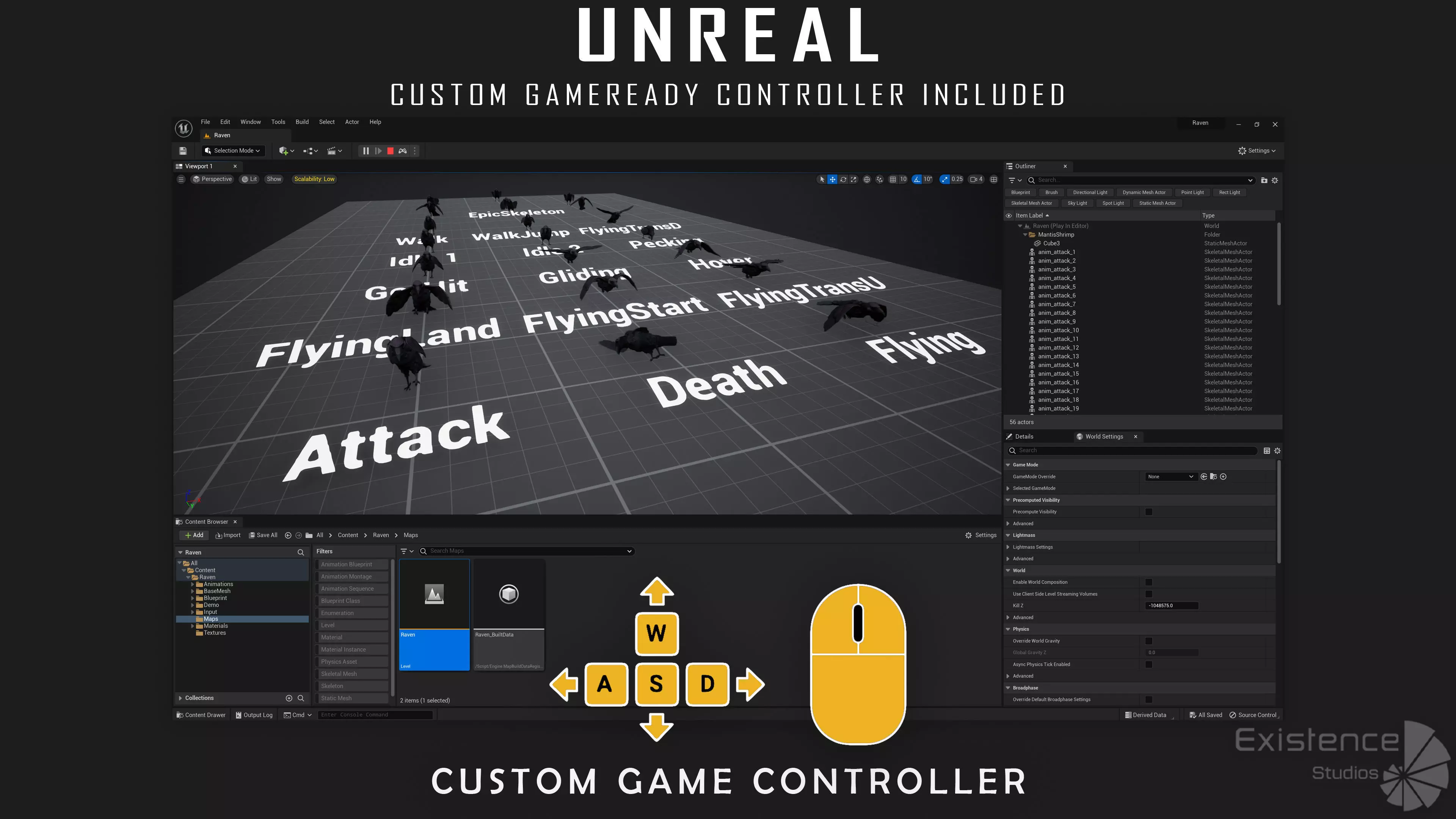 Raven - Flying System - Bird Behavior - 75 Low-poly 3D model_27