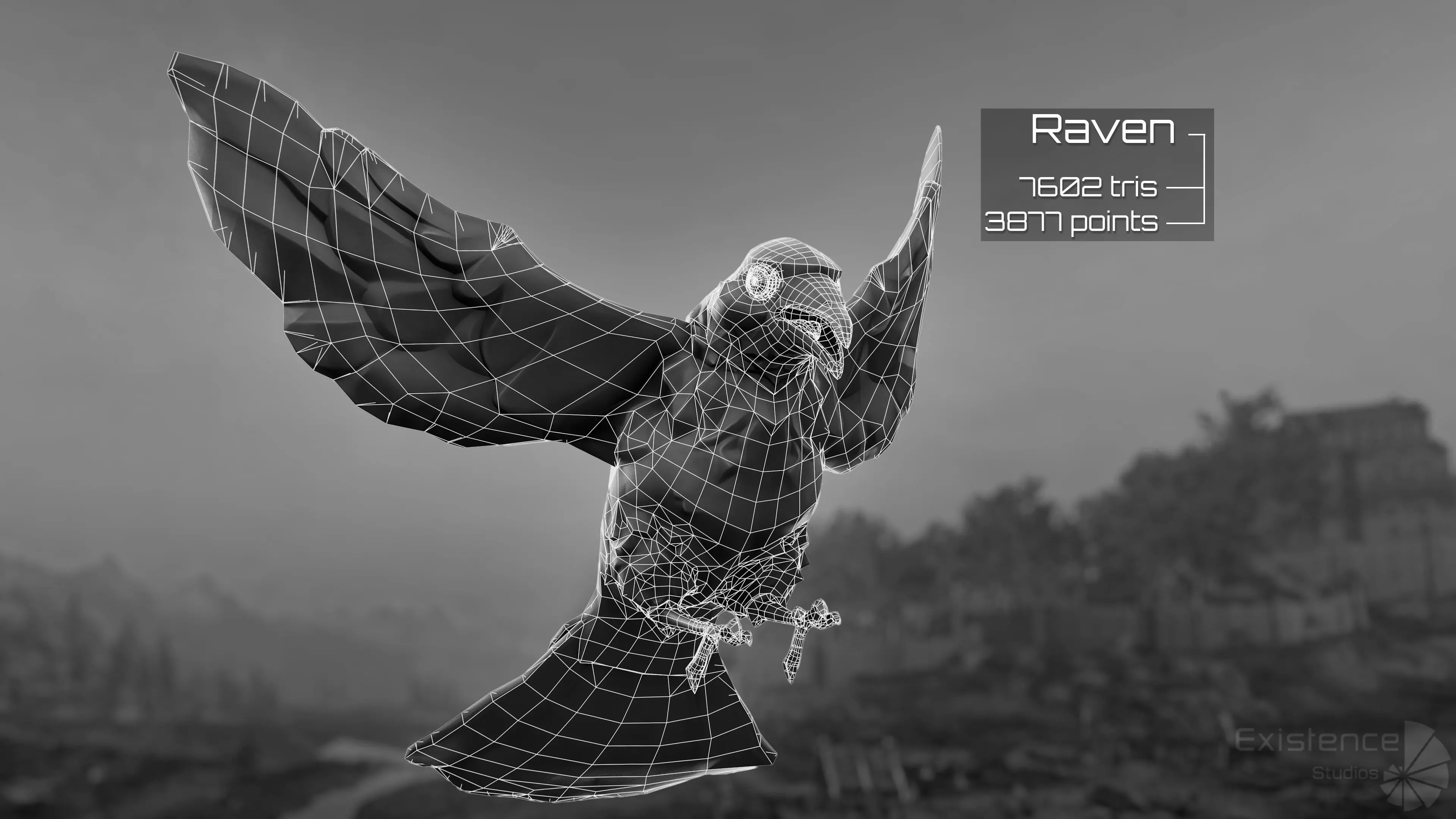 Raven - Flying System - Bird Behavior - 75 Low-poly 3D model_5