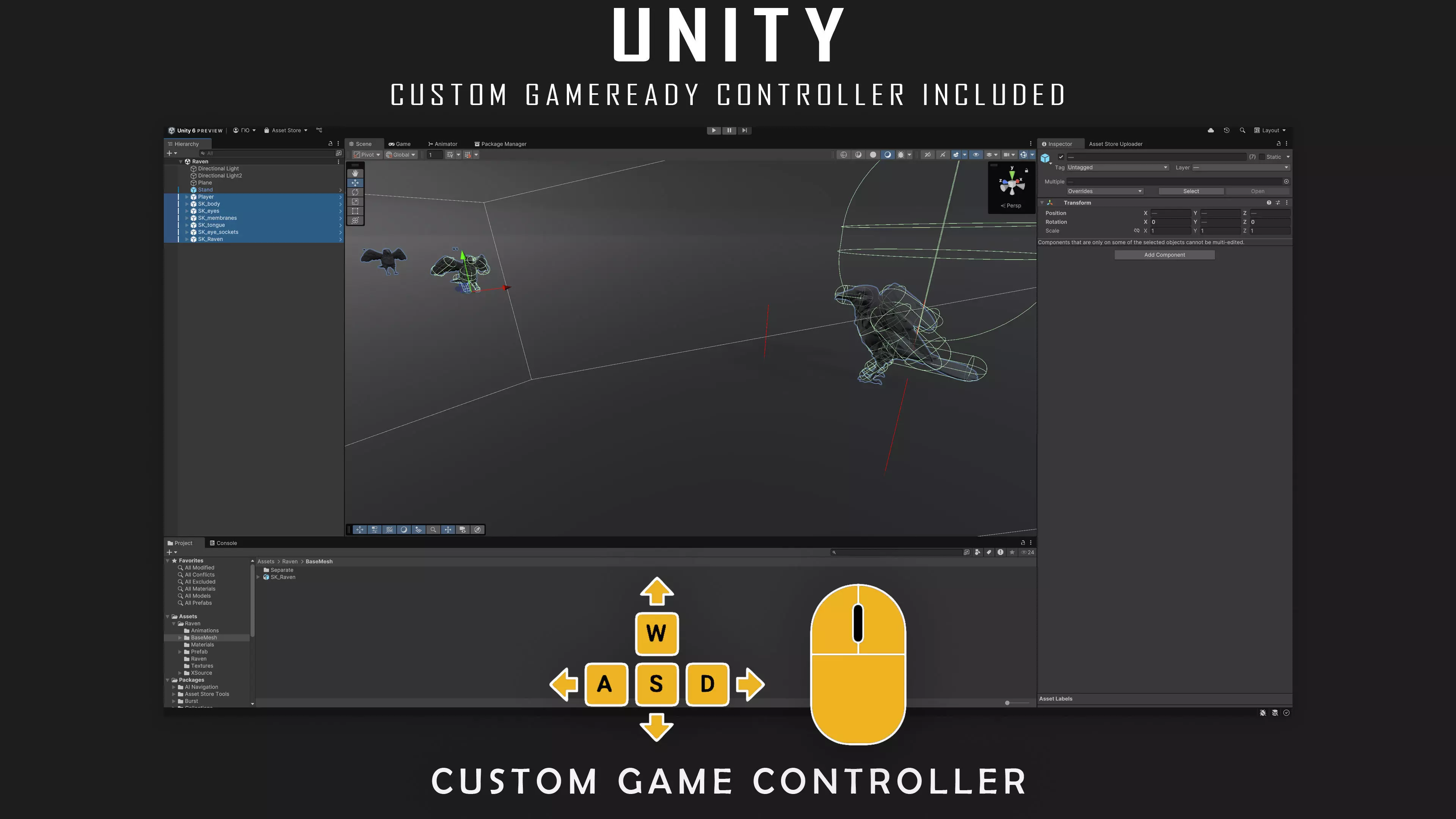Raven - Flying System - Bird Behavior - 75 Low-poly 3D model_20