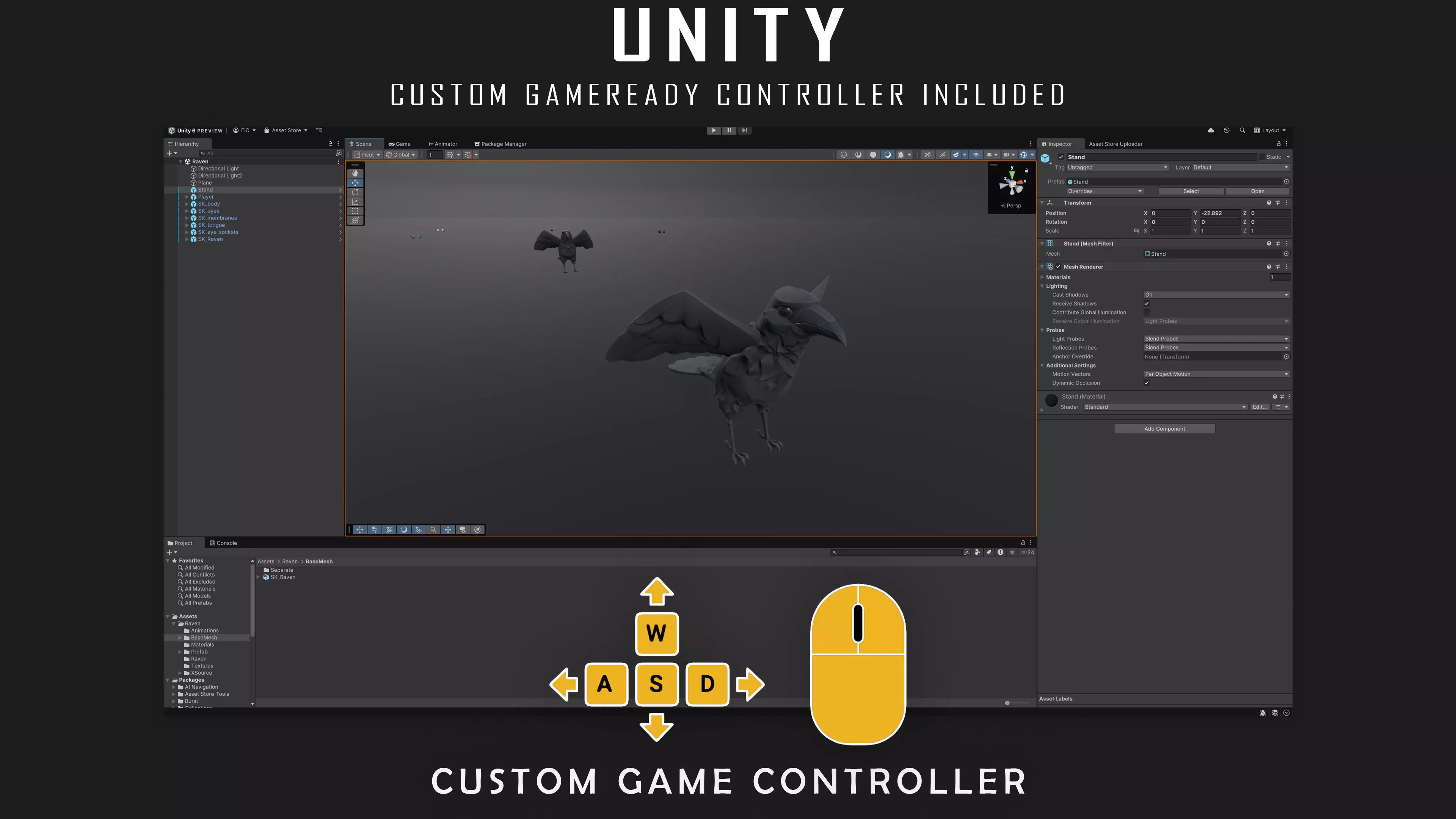 Raven - Flying System - Bird Behavior - 75 Low-poly 3D model_21
