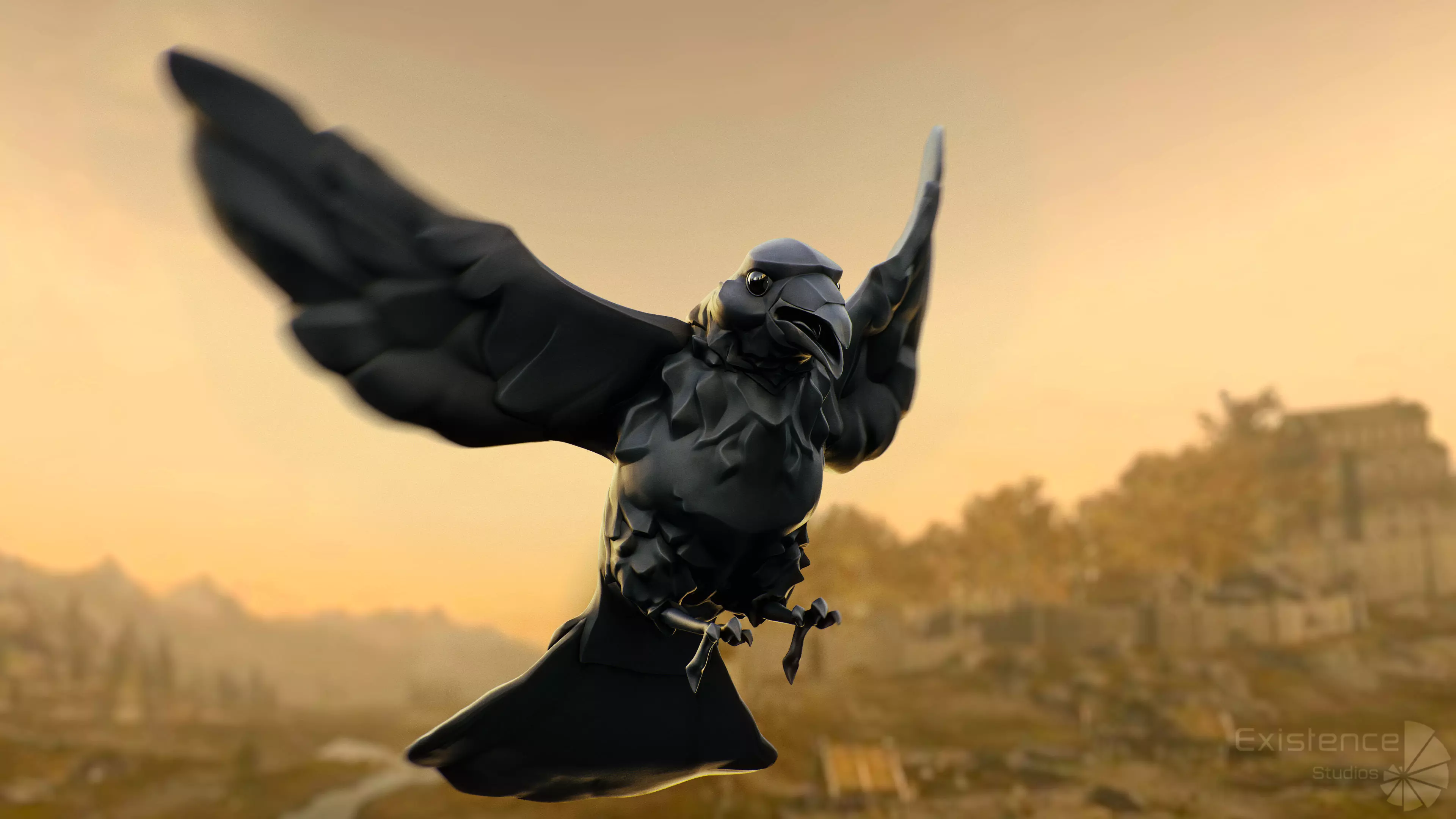 Raven - Flying System - Bird Behavior - 75 Low-poly 3D model_4
