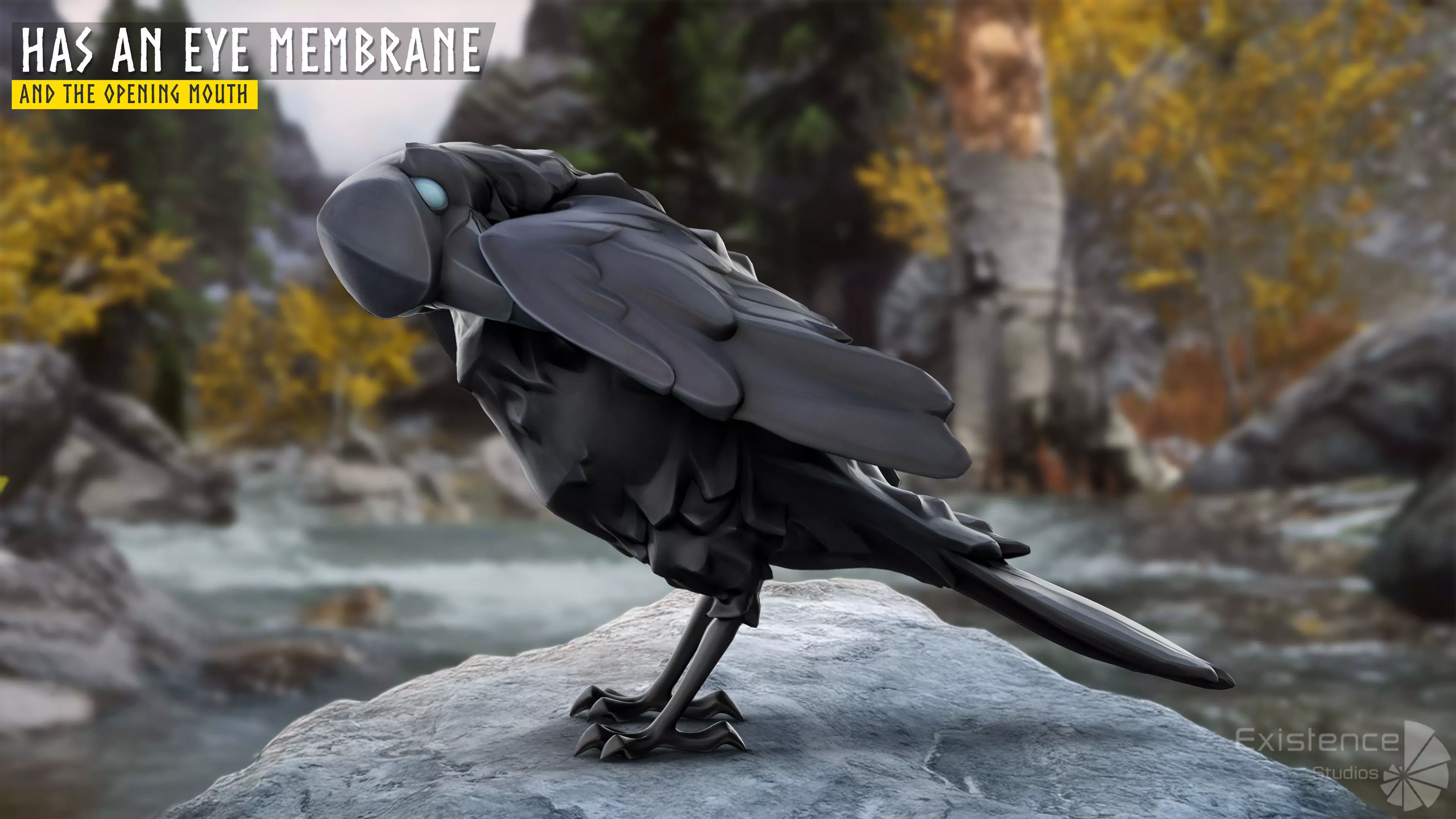 Raven - Flying System - Bird Behavior - 75 Low-poly 3D model_6
