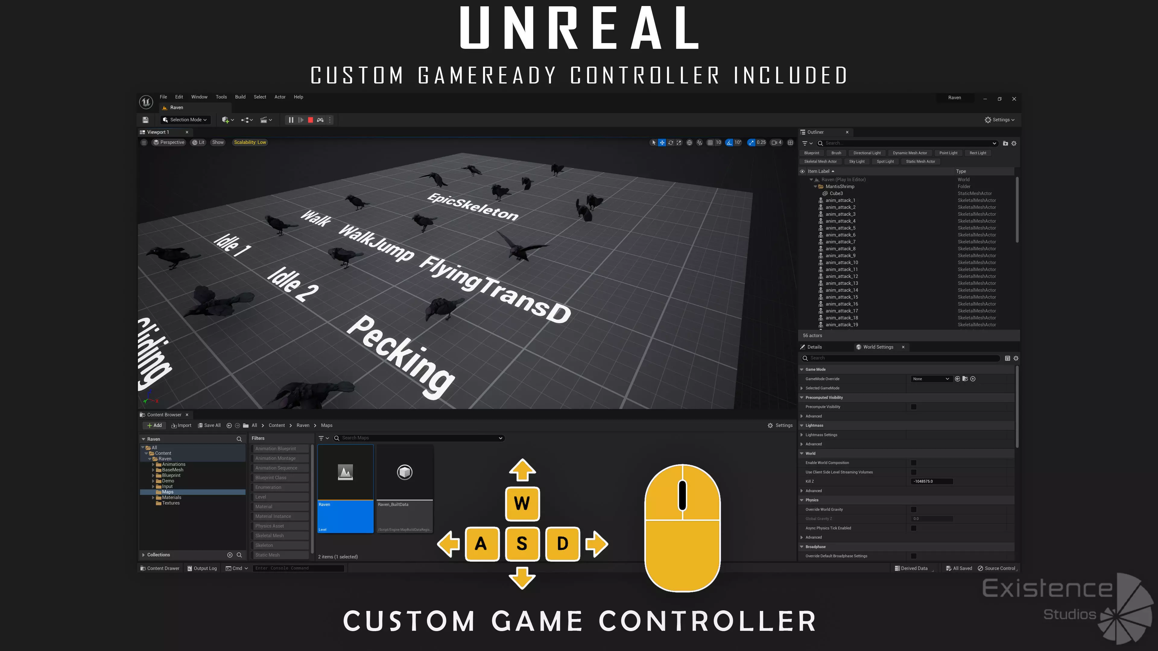 Raven - Flying System - Bird Behavior - 75 Low-poly 3D model_28