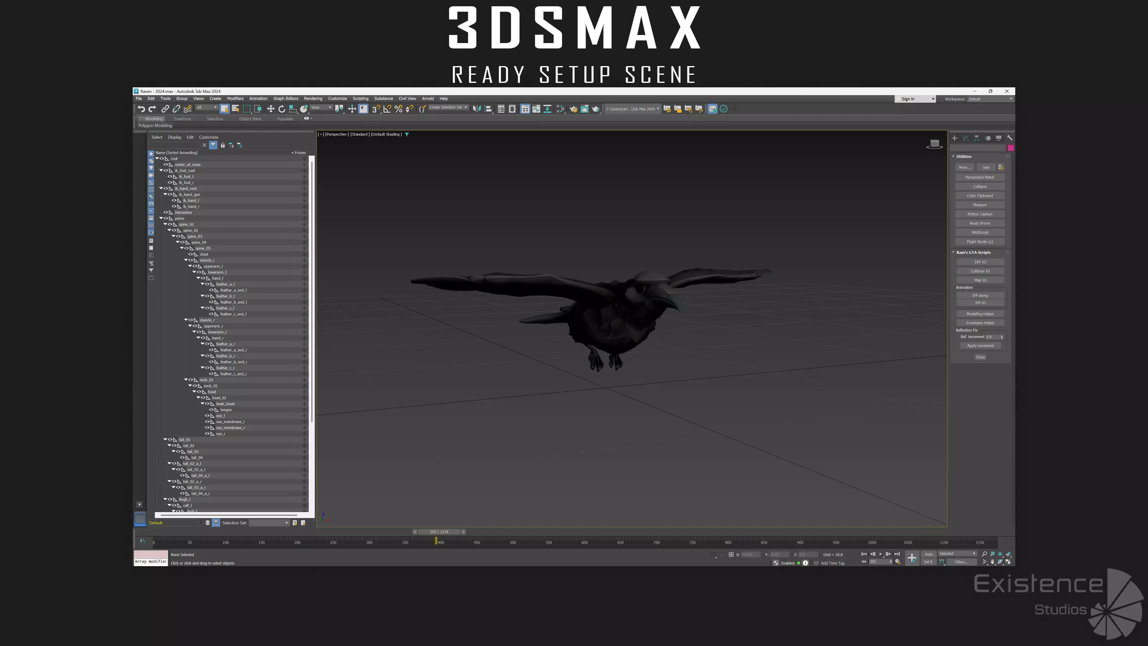 Raven - Flying System - Bird Behavior - 75 Low-poly 3D model_11