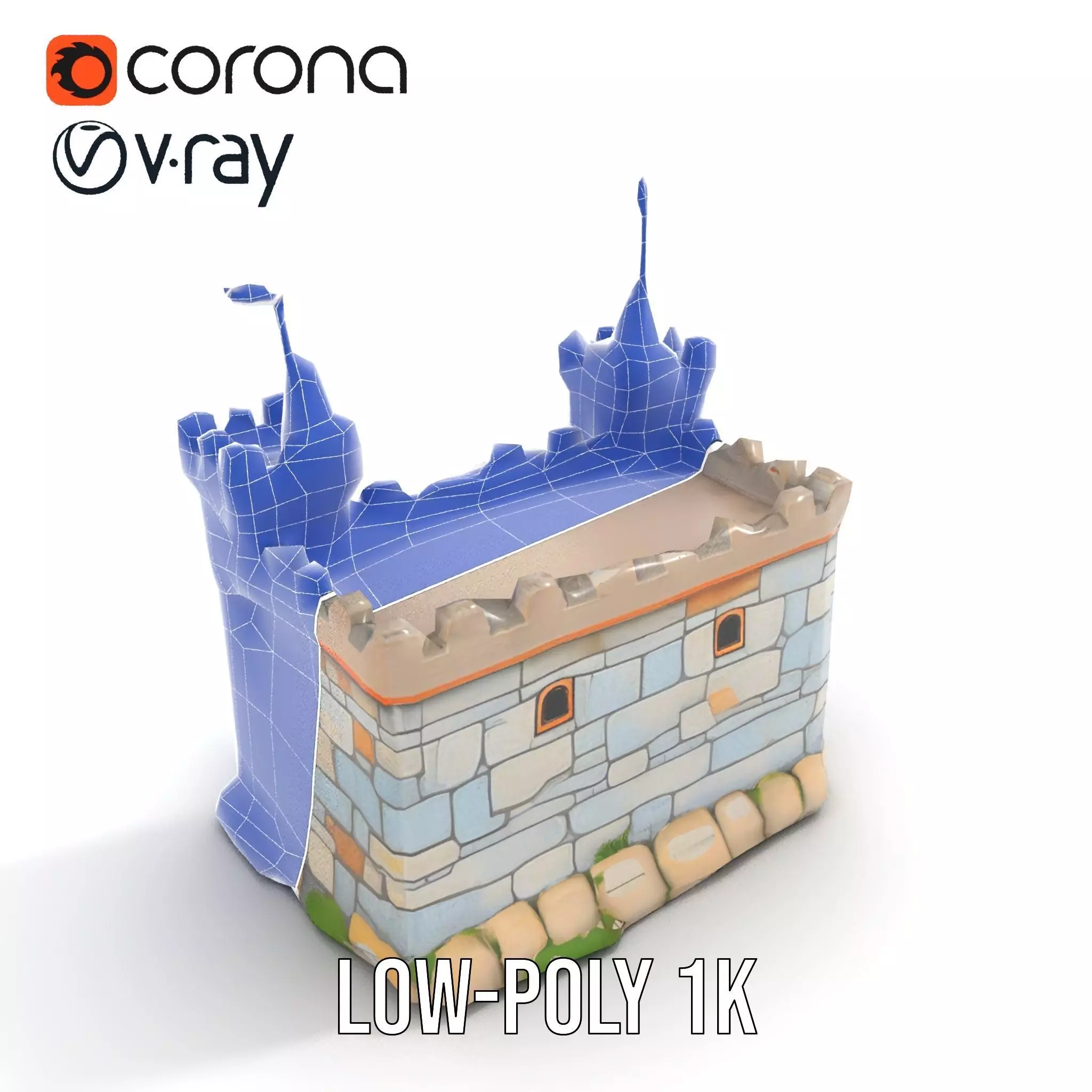 Medieval Stone Castle model pack Low-poly 3D model_22