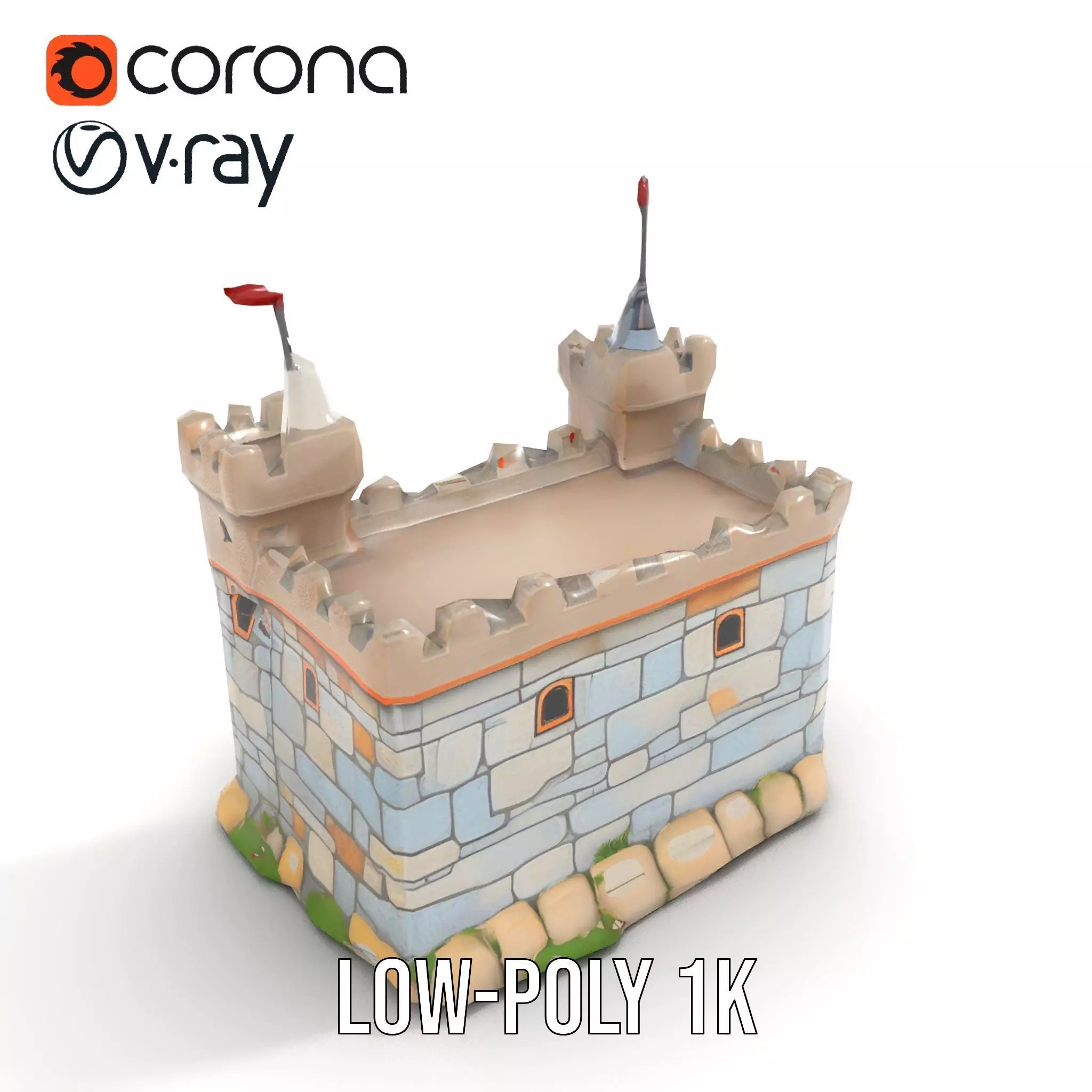 Medieval Stone Castle model pack Low-poly 3D model_25