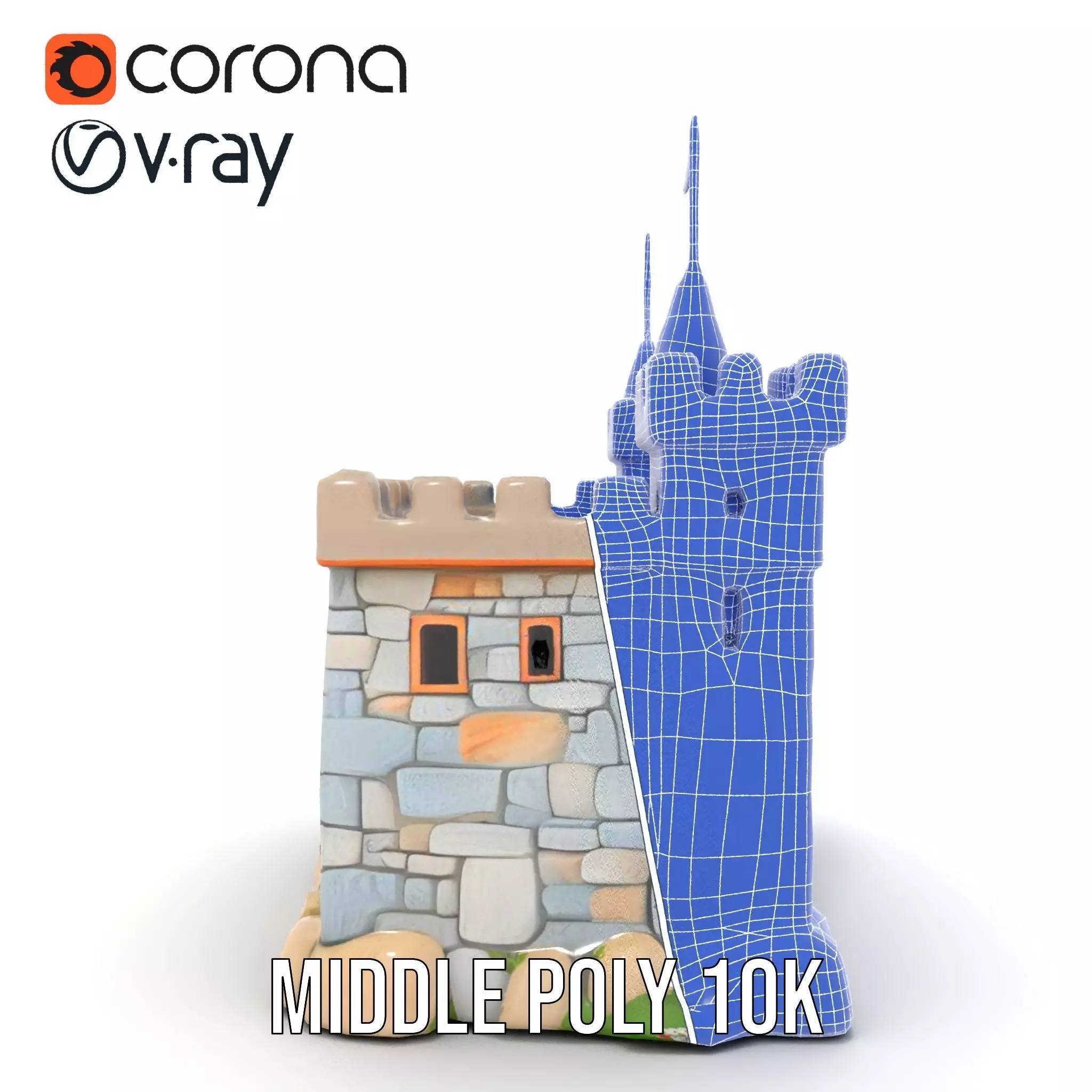 Medieval Stone Castle model pack Low-poly 3D model_27