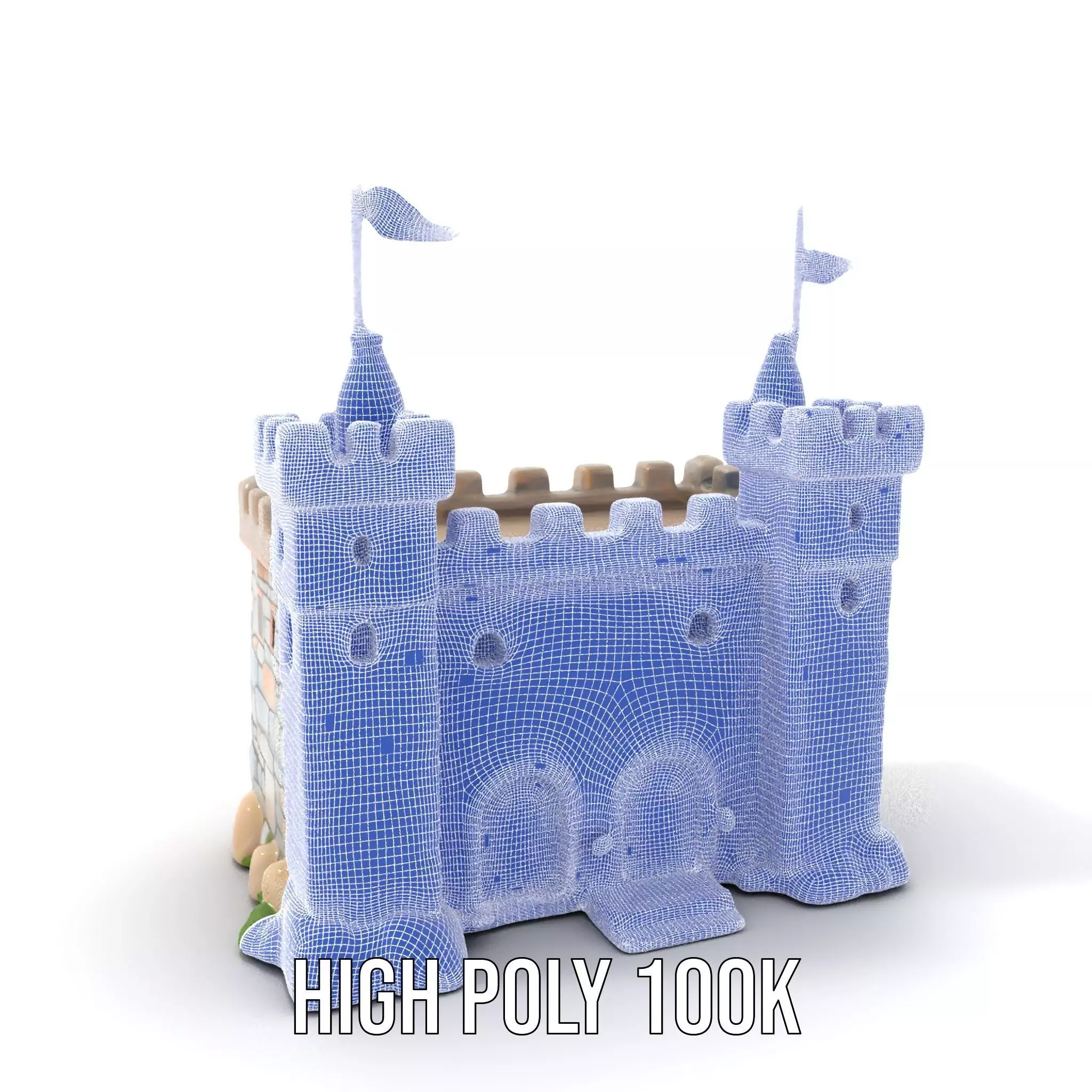 Medieval Stone Castle model pack Low-poly 3D model_4