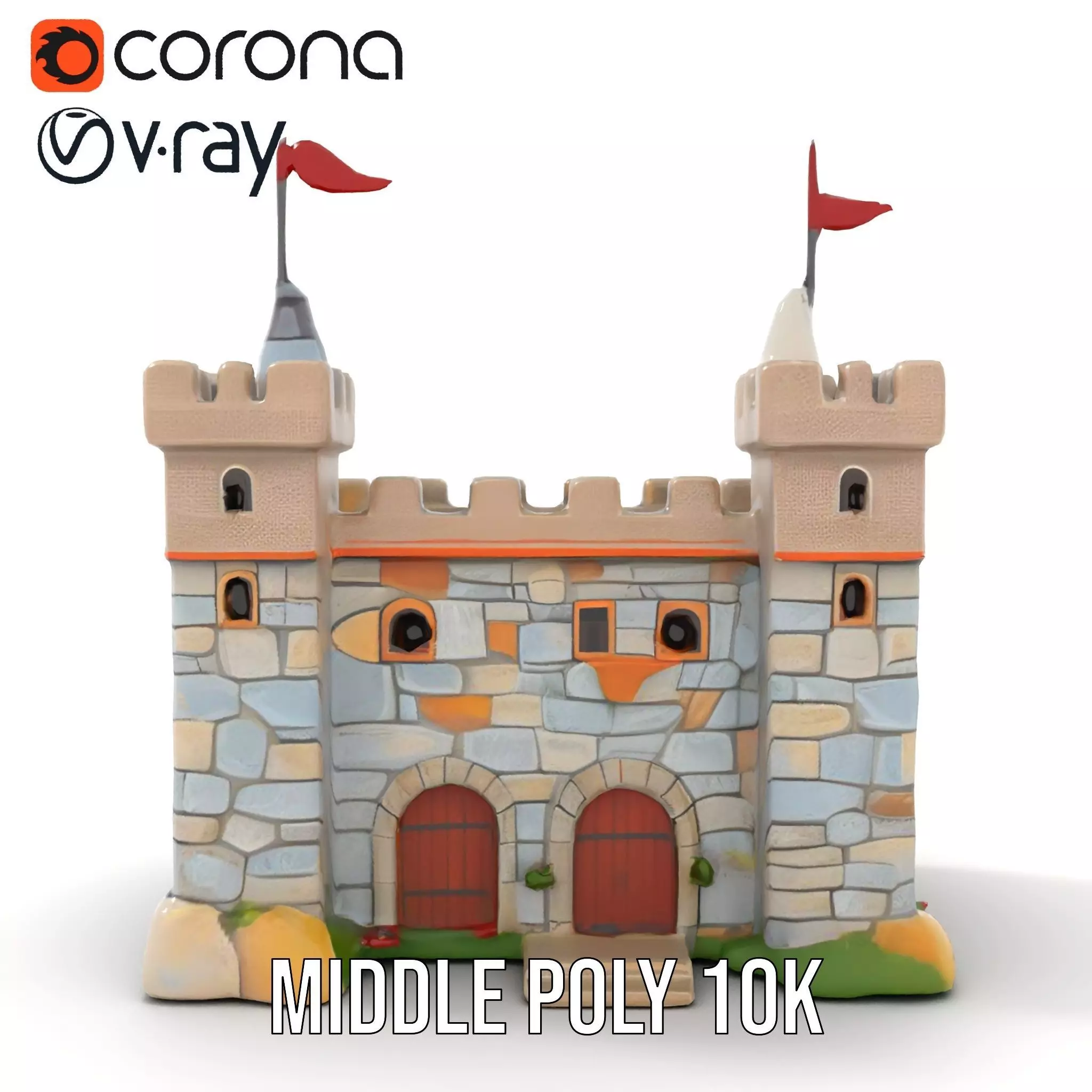 Medieval Stone Castle model pack Low-poly 3D model_21